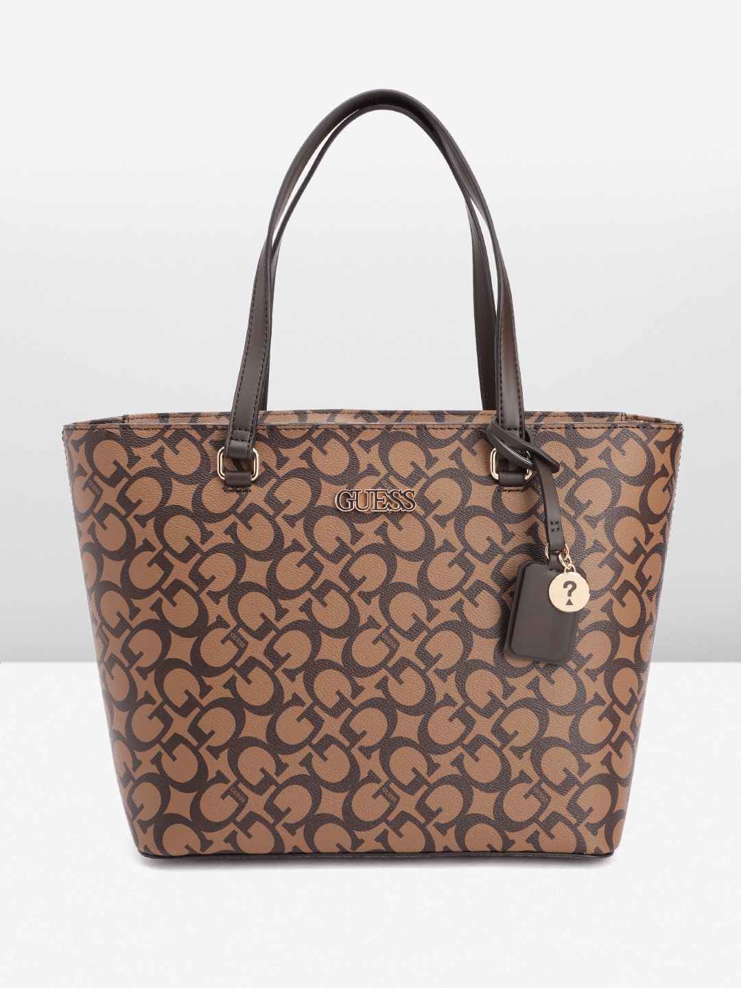 

GUESS Printed Structured Shoulder Bag, Brown