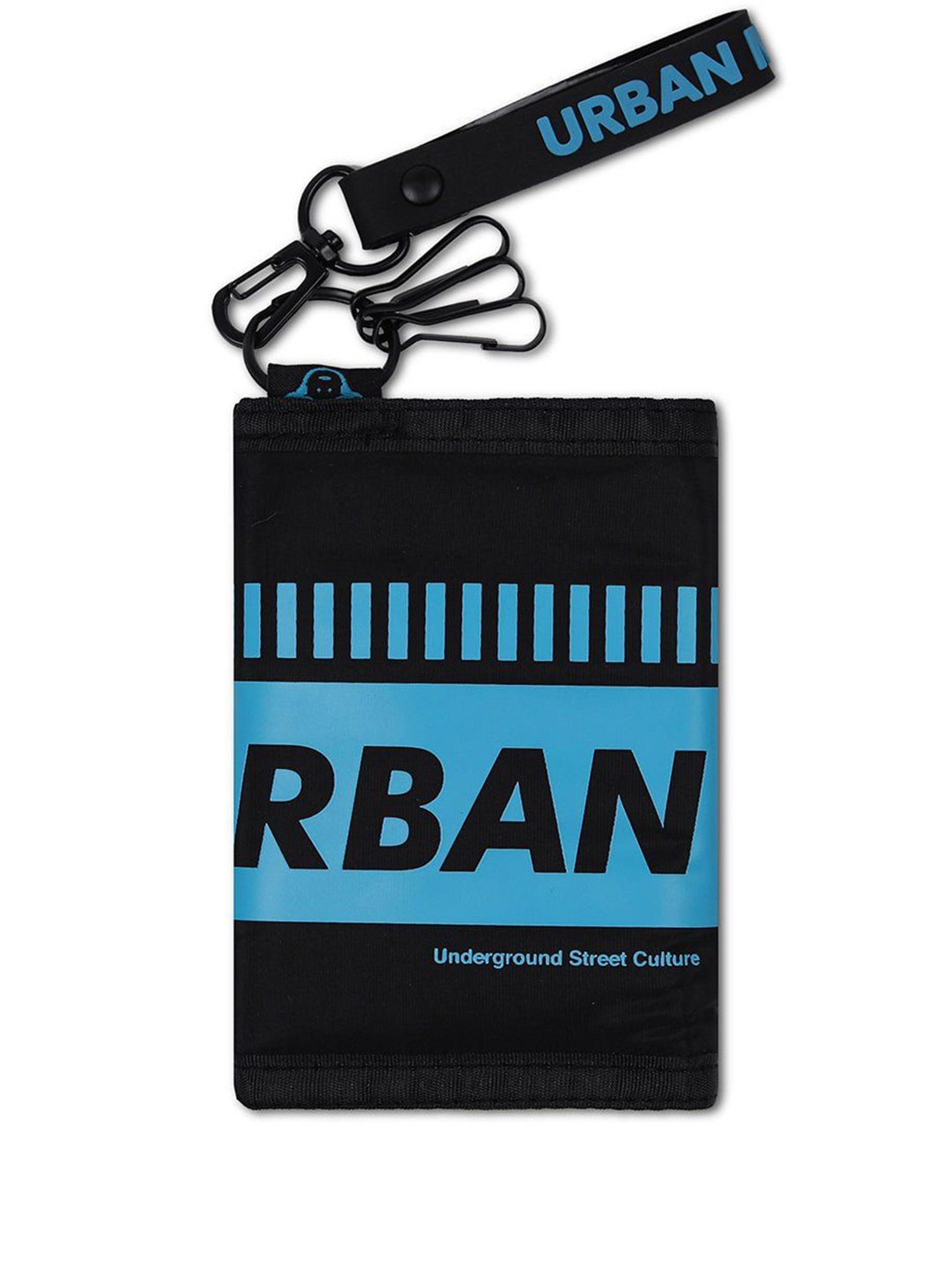 Urban Monkey Unisex Typography Printed Tri Fold Wallet, Black