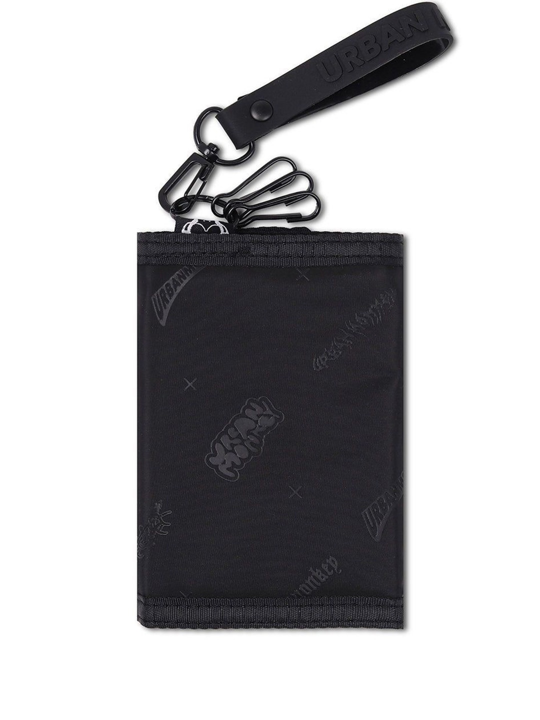 

Urban Monkey Unisex Typography Printed Three Fold Wallet, Black