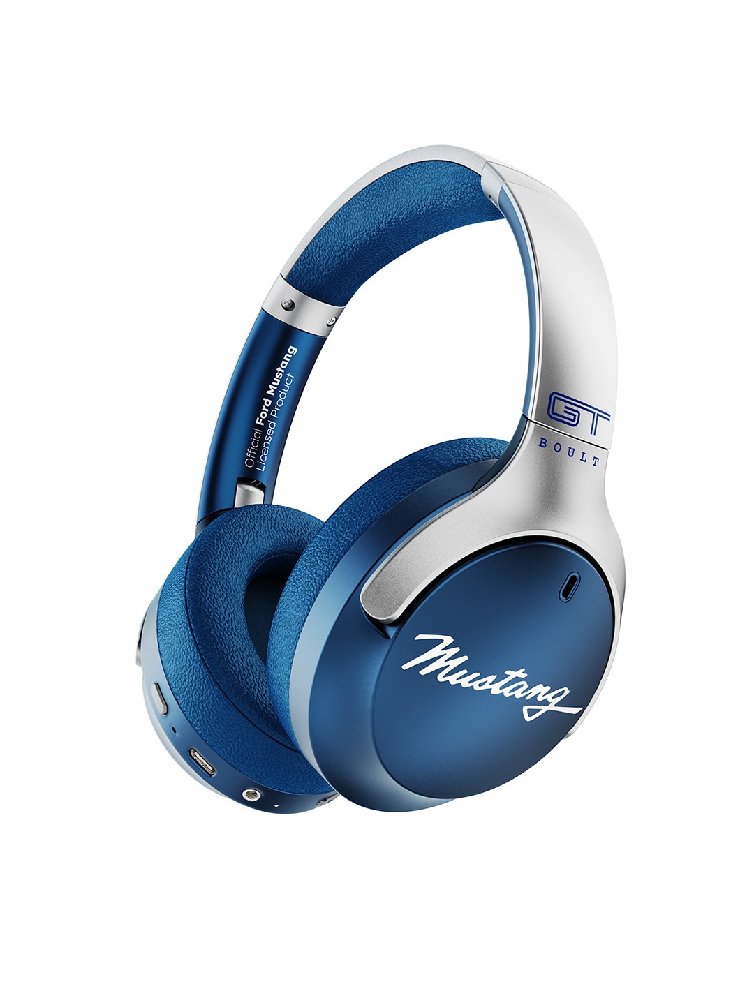 

BOULT AUDIO Mustang Q with On the Ear Headphones, Blue