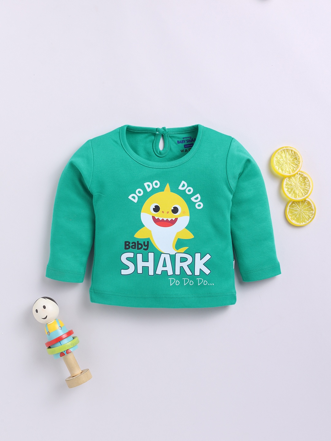 

YK X Tinyo Infant Girls Graphic Printed Cotton Top, Green