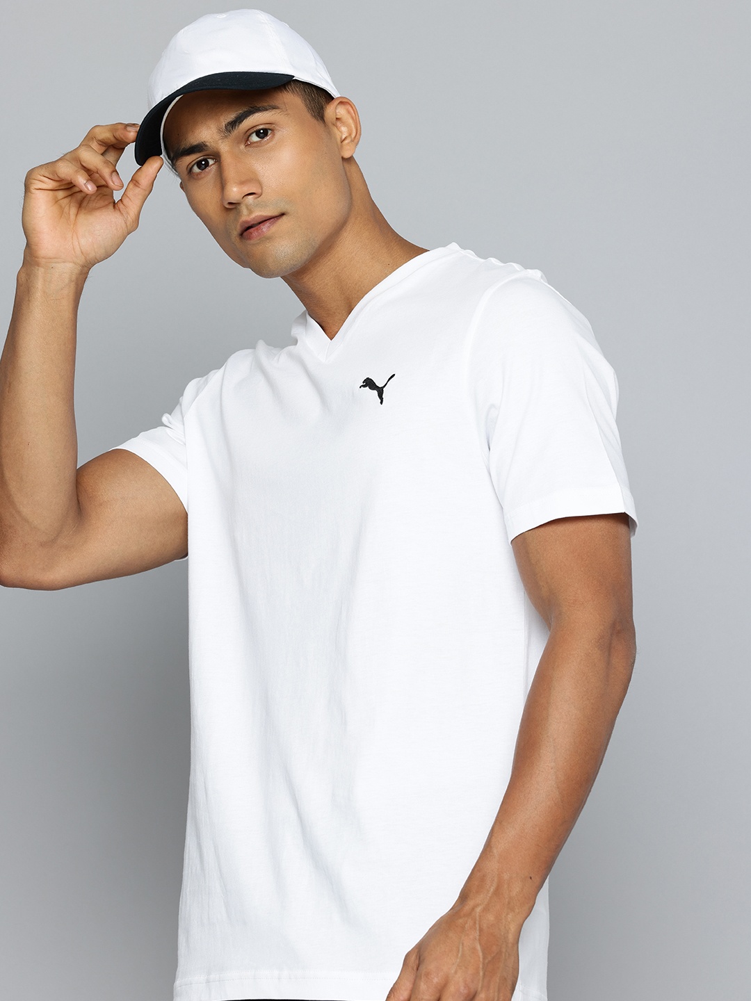 

Puma V-Neck Pure Cotton T-shirt, White