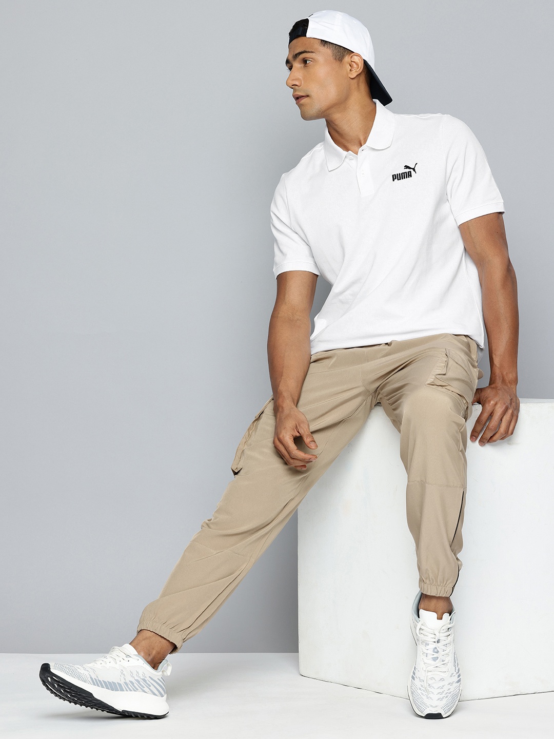 

Puma Brand Logo Polo Collar T-shirt, White