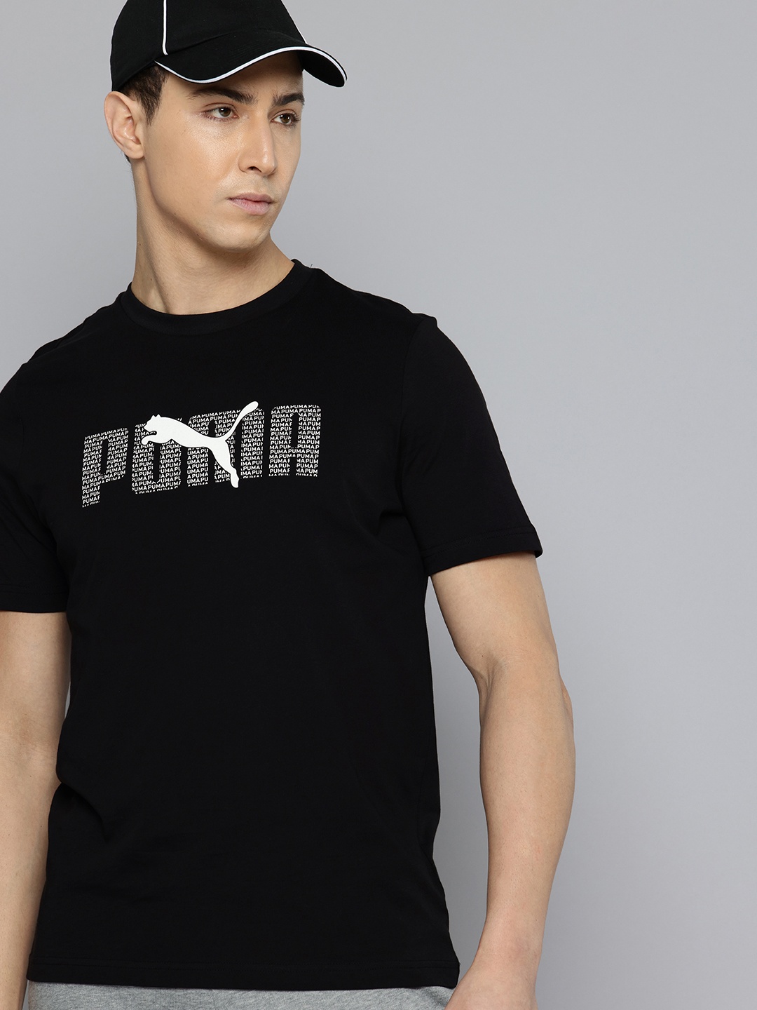 

Puma Brand Logo Lab Printed Pure Cotton T-shirt, Black