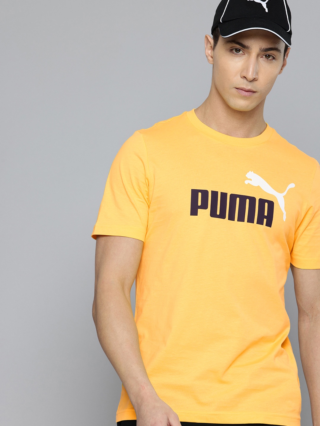 

Puma Two Colour No. 1 Brand Logo Pure Cotton T-shirt, Yellow