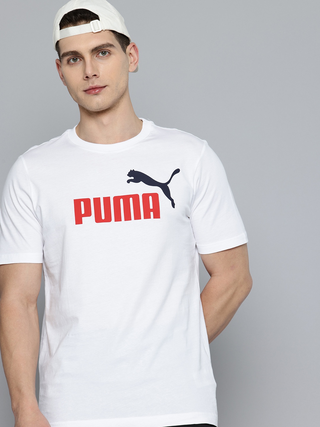 

Puma Brand Logo Printed Pure Cotton T-shirt, White