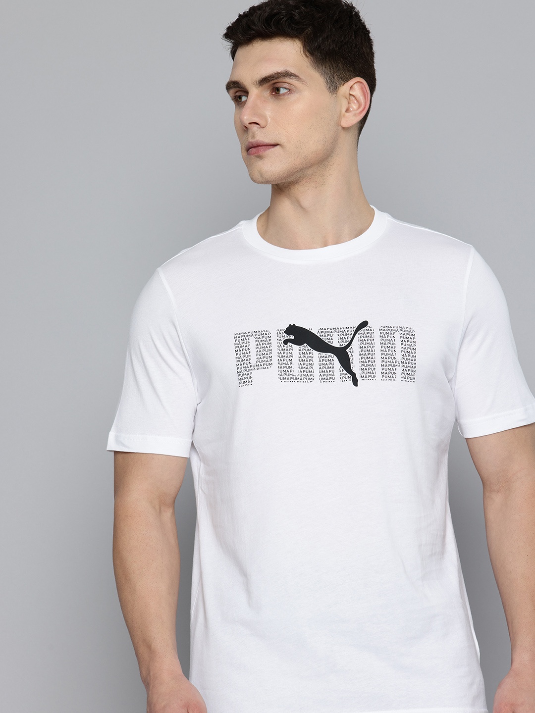 

Puma Brand Logo Printed Pure Cotton T-shirt, White