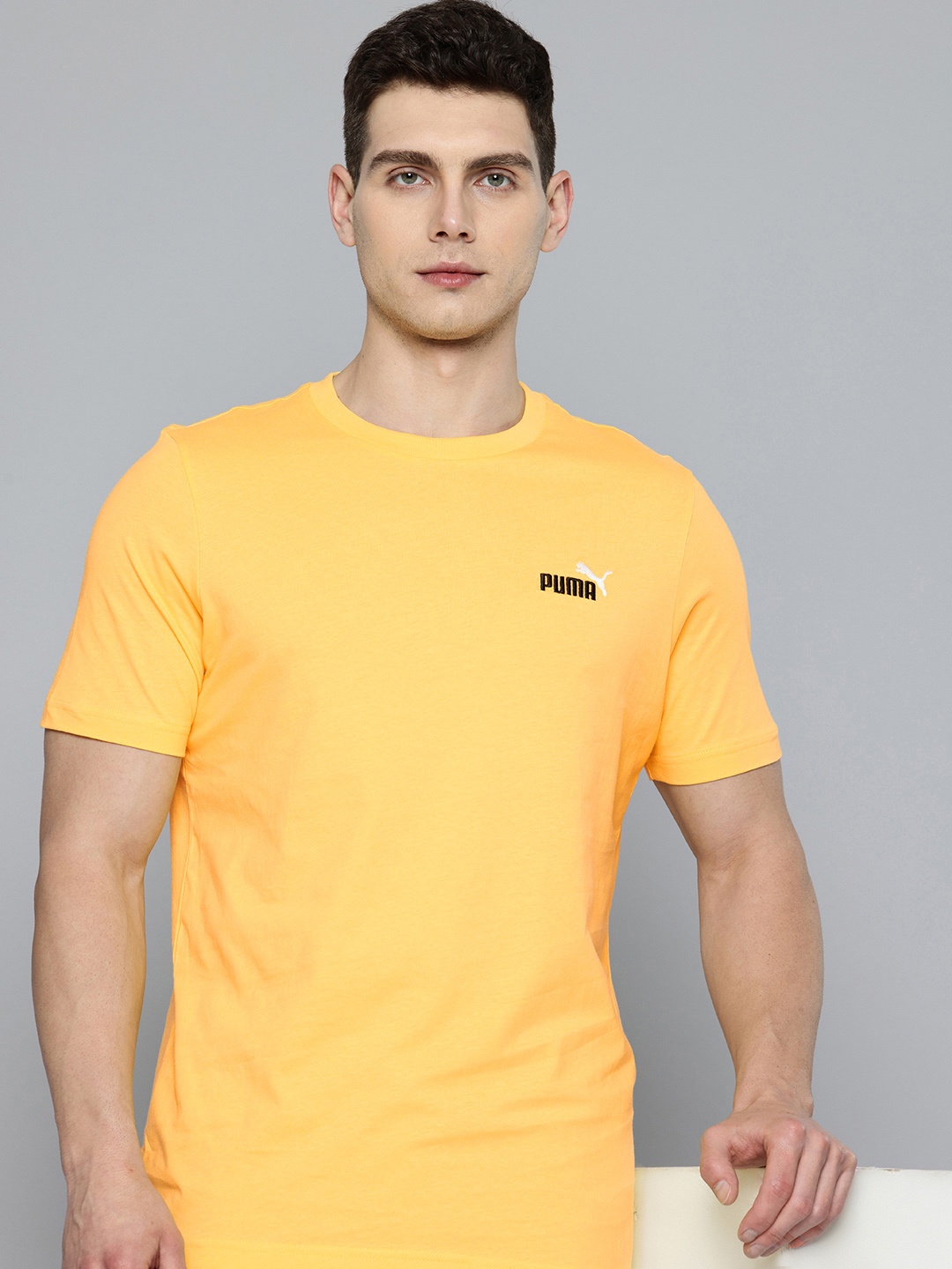 

Puma 2 Colour Small No. 1 Logo Pure Cotton T-shirt, Yellow