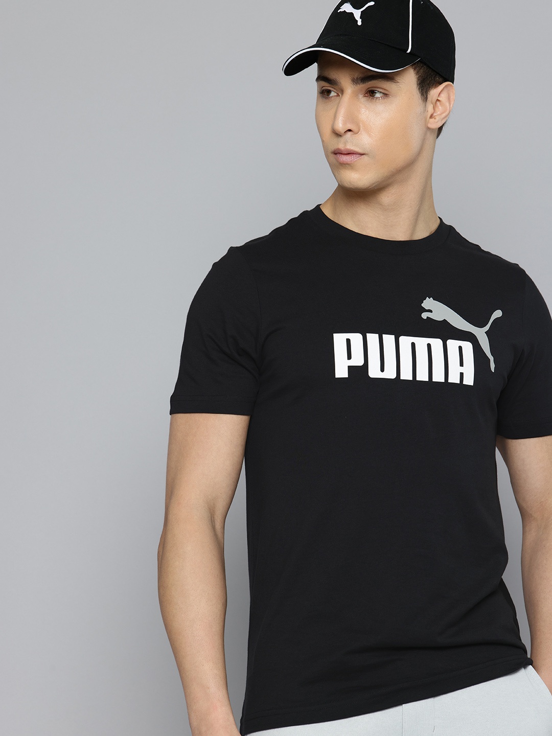 

Puma Brand Logo Printed Pure Cotton T-shirt, Black
