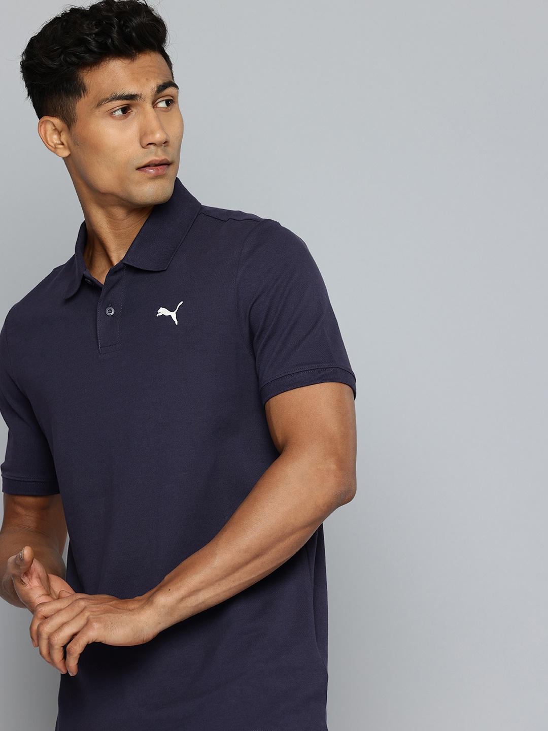 

Puma Pique Polo Collar T-shirt, Navy blue