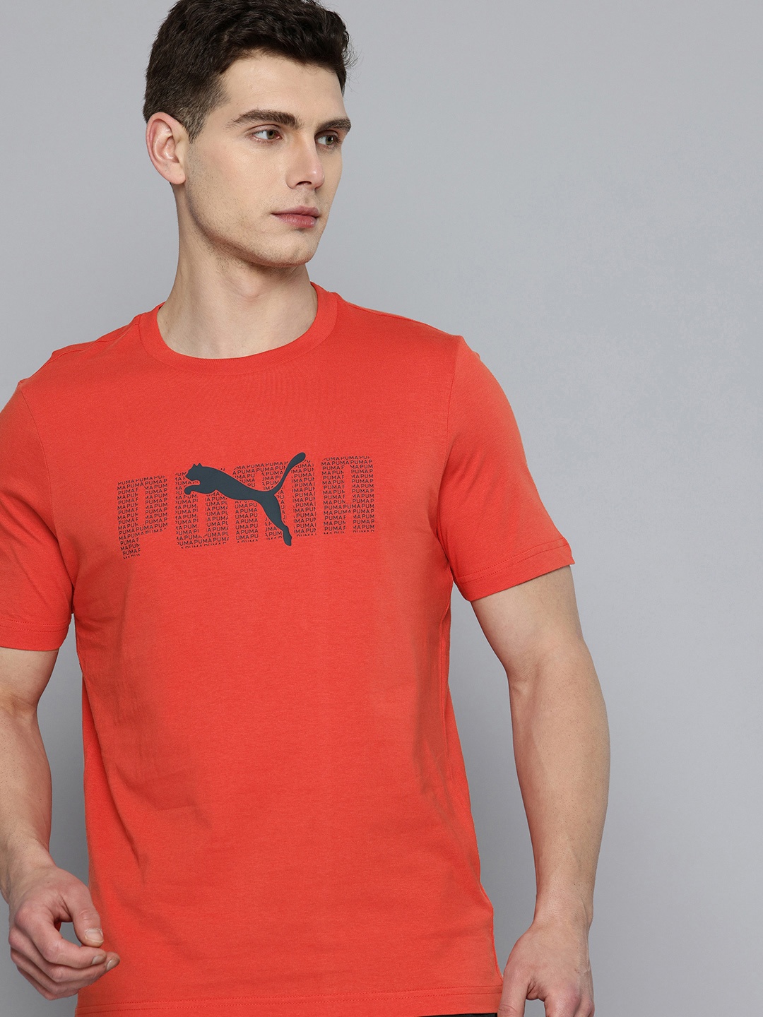 

Puma Brand Logo Lab Printed Pure Cotton T-shirt, Red