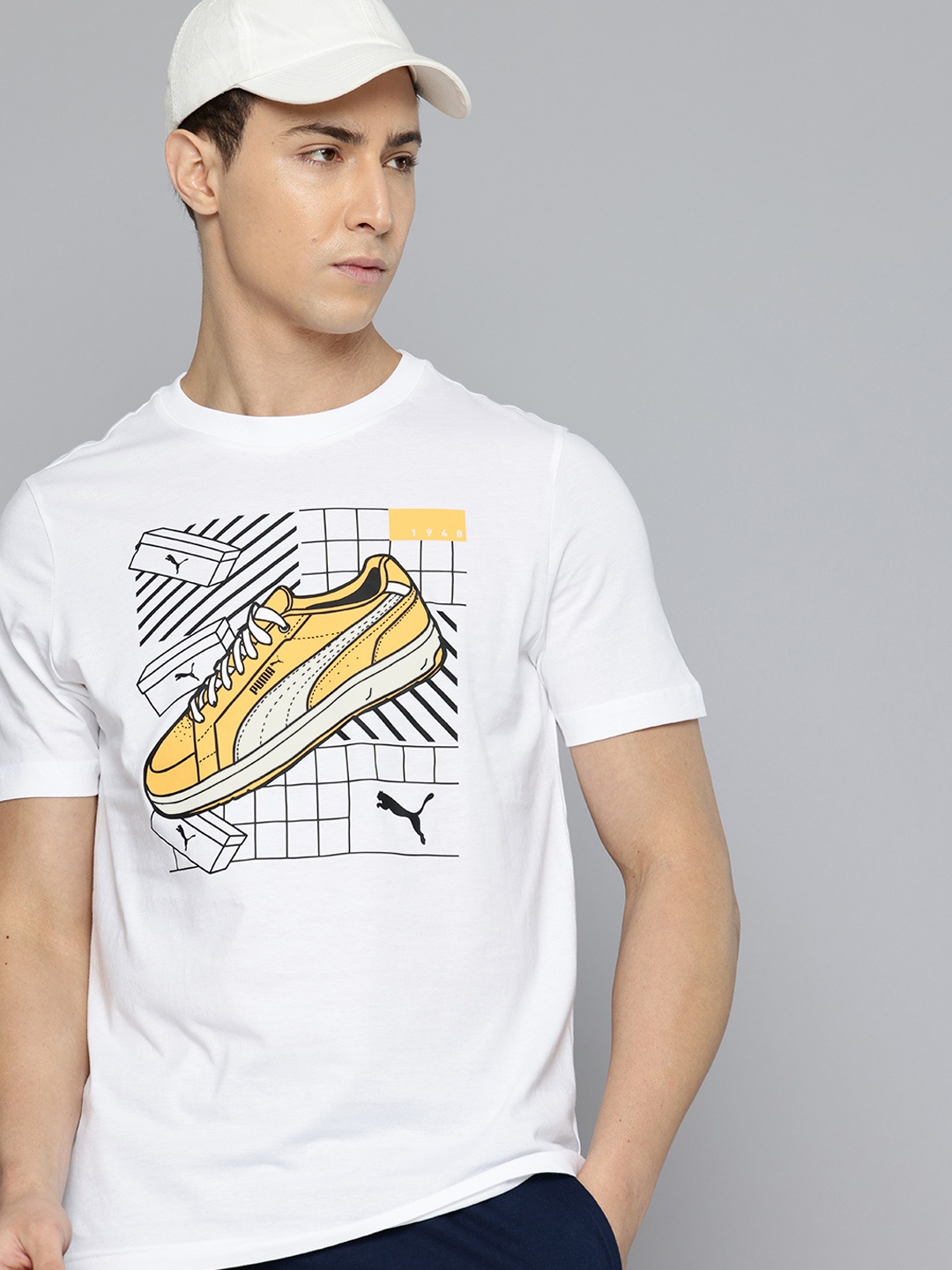 

Puma Graphics Sneaker Printed Pure Cotton Outdoor T-shirt, White