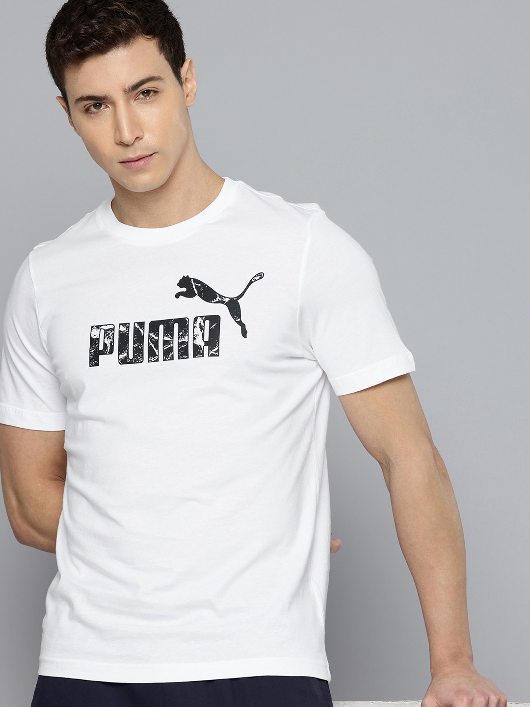 

Puma Brand Logo Printed Pure Cotton T-shirt, White