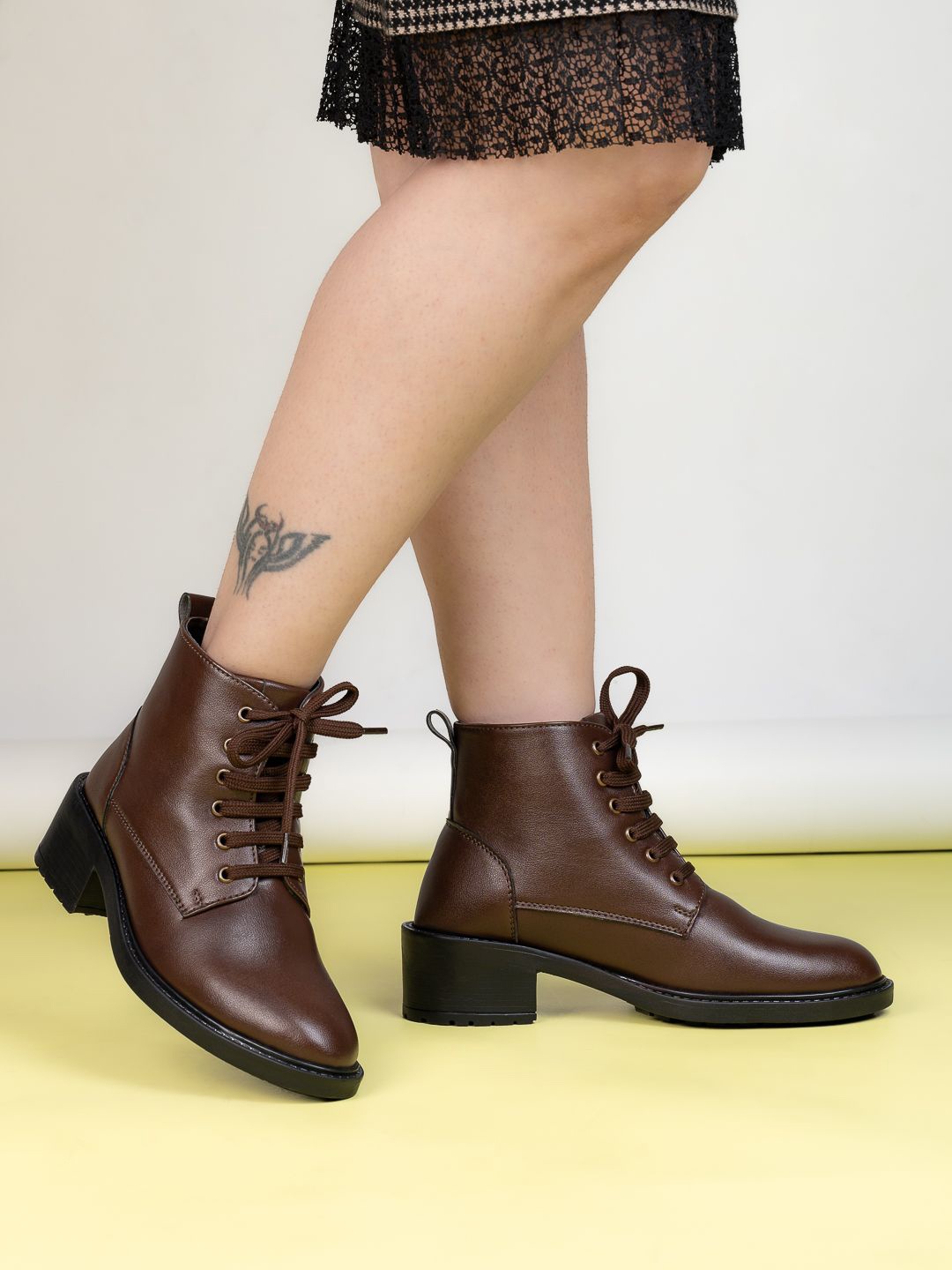 

The Roadster Lifestyle Co. Women Lace-Up Ankle Boots, Brown