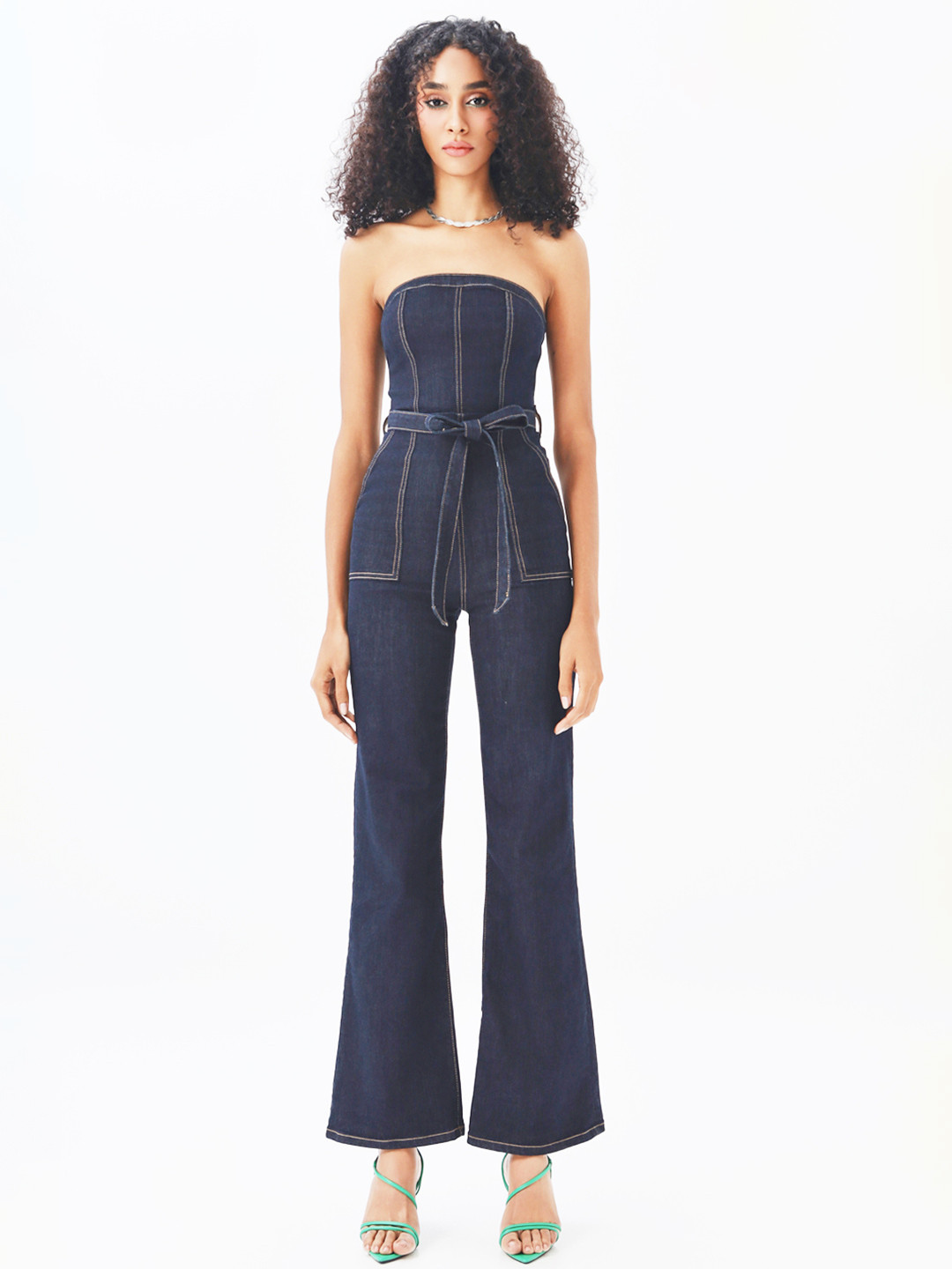 

Happy2r Women Strapless Basic Jumpsuit, Blue
