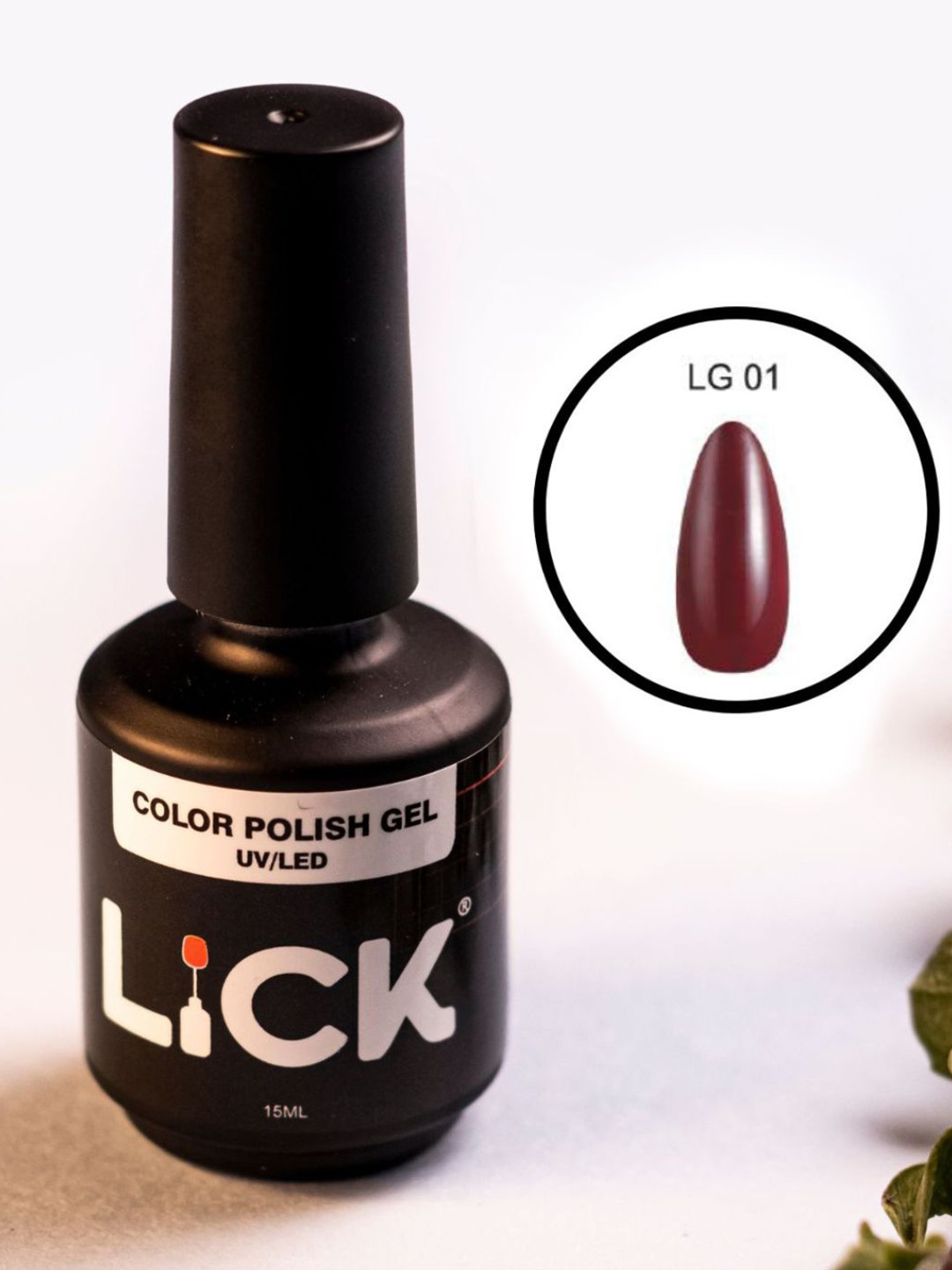 

LICK Color Polish UV/LED Long Wearing Gel Nail Polish - 15 ml - Maroon