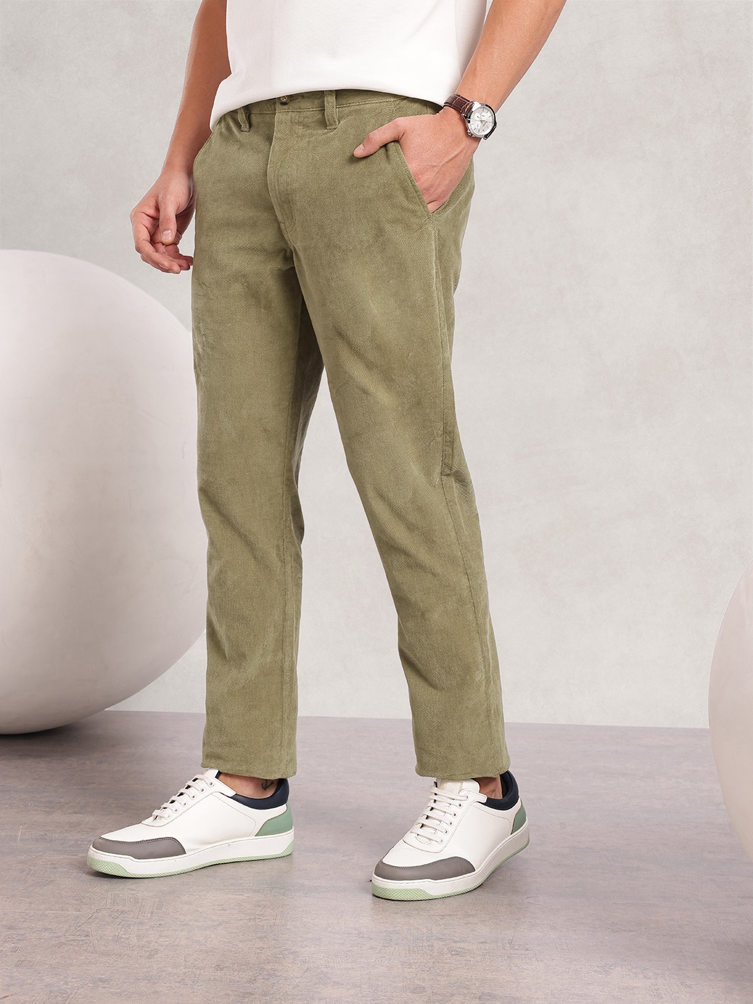 

Nautica Men Smart Slim Fit Corduroy Chinos, Olive