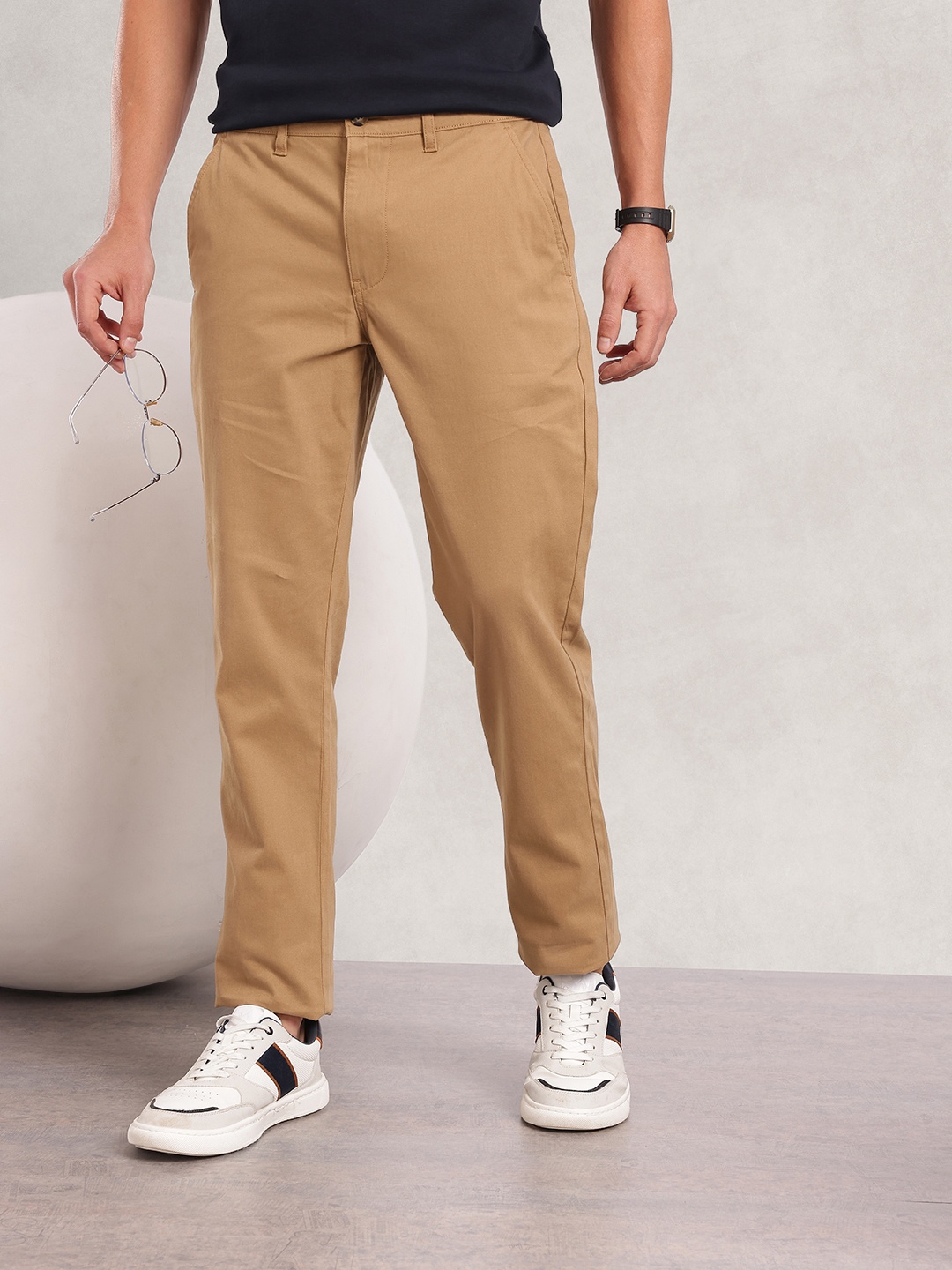 

Nautica Men Smart Slim Fit Chinos Trousers, Khaki