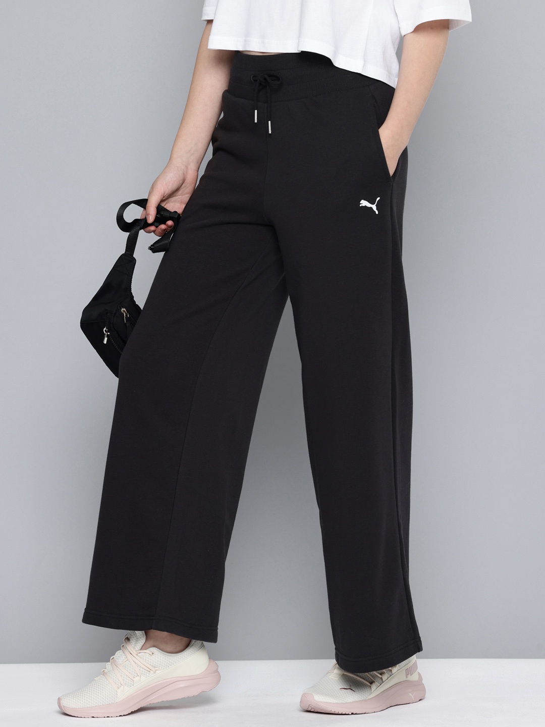 

Puma Women Relaxed Fit Wide Leg Tack Pants, Black