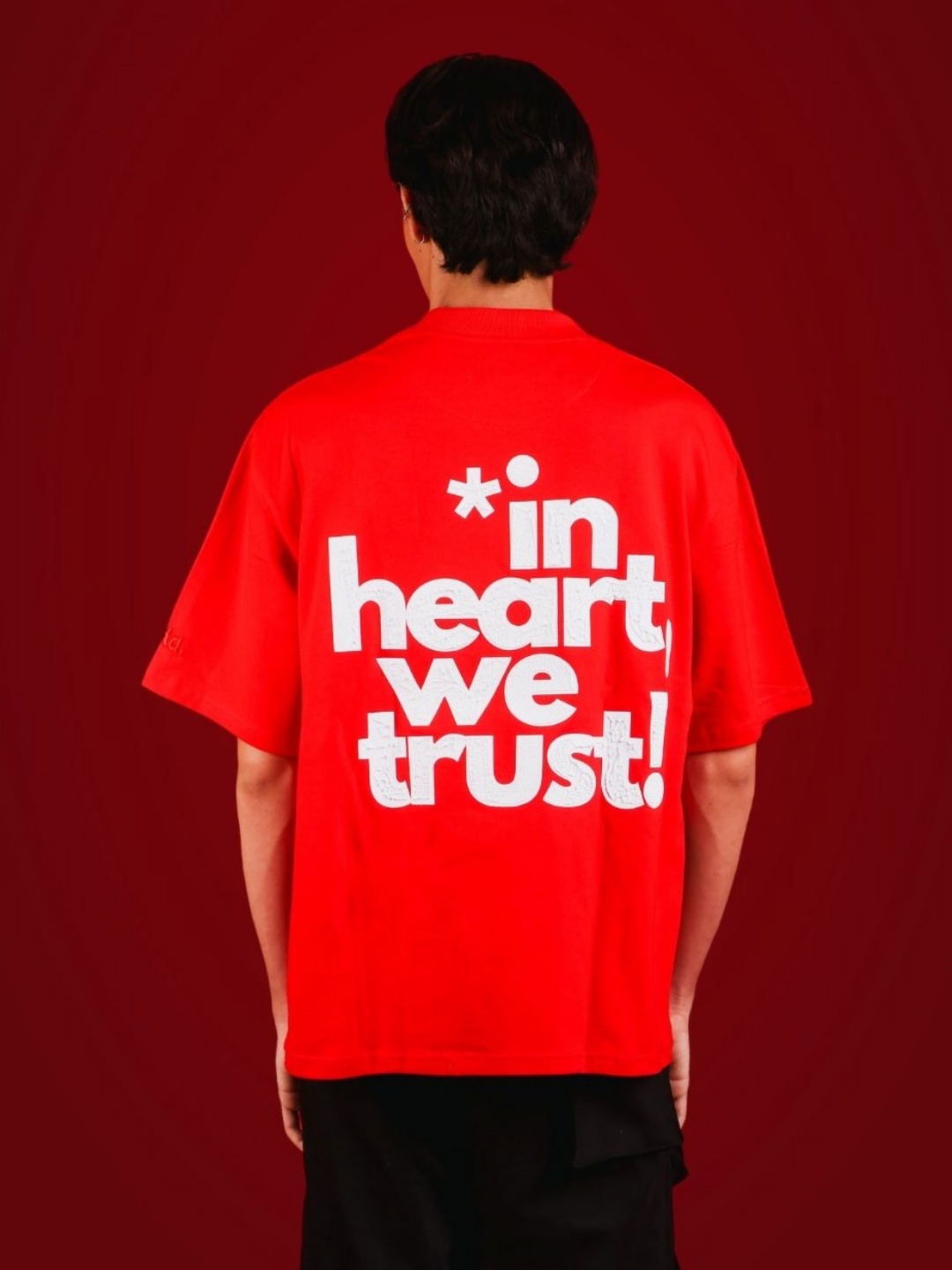 

sorta. Unisex Korean Oversized Handcrafted T-shirt, Red