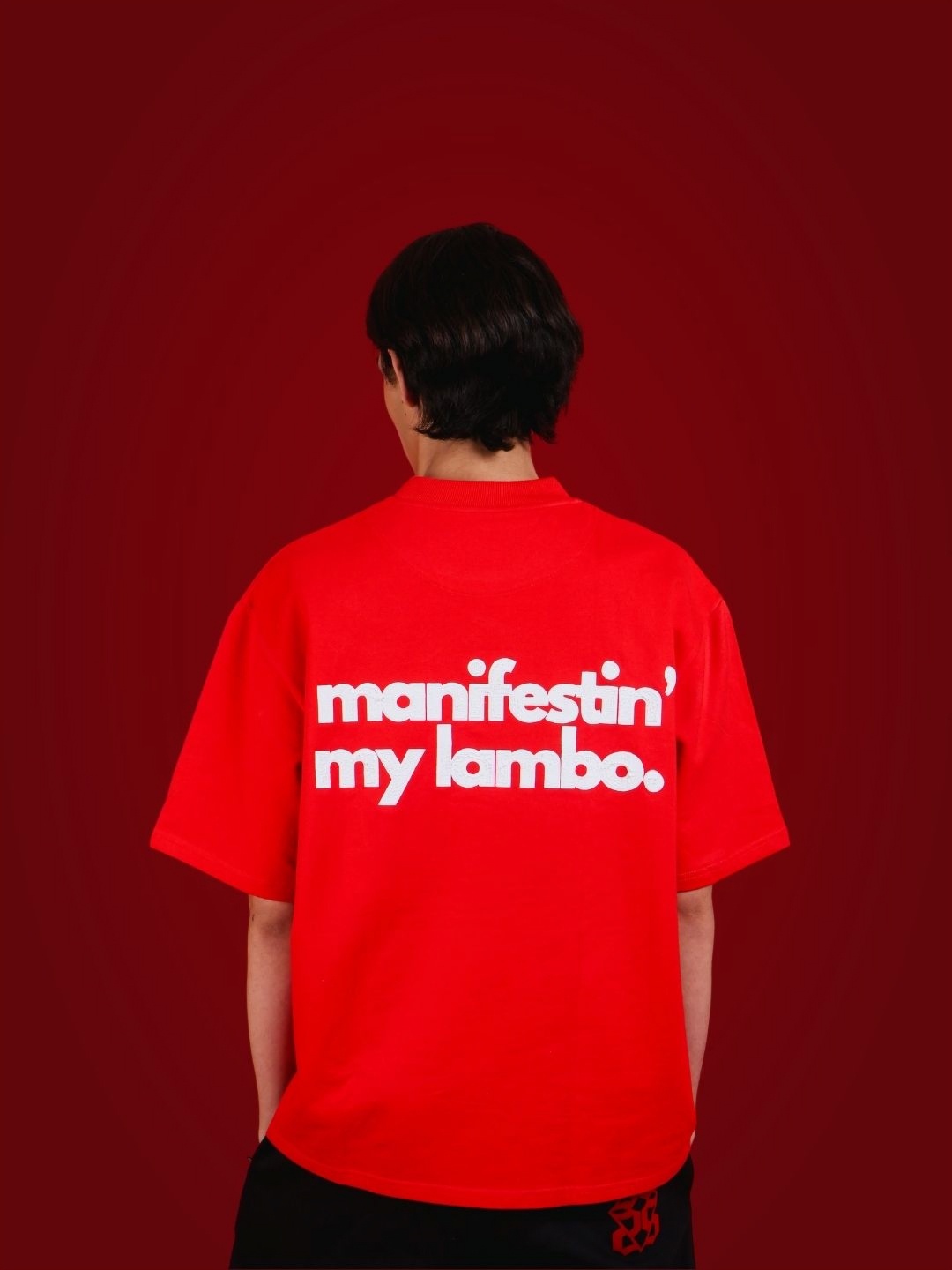 sorta. Unisex Korean Oversized Handcrafted T-shirt, Red