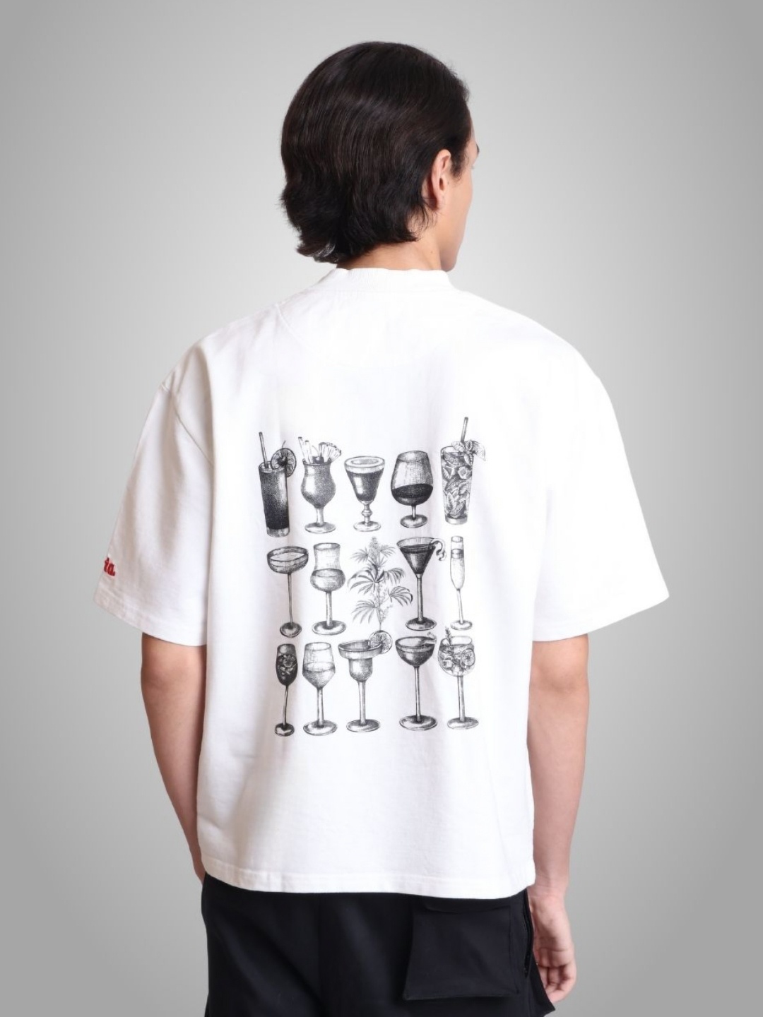 

sorta. Unisex Korean Oversized Handcrafted T-shirt, White