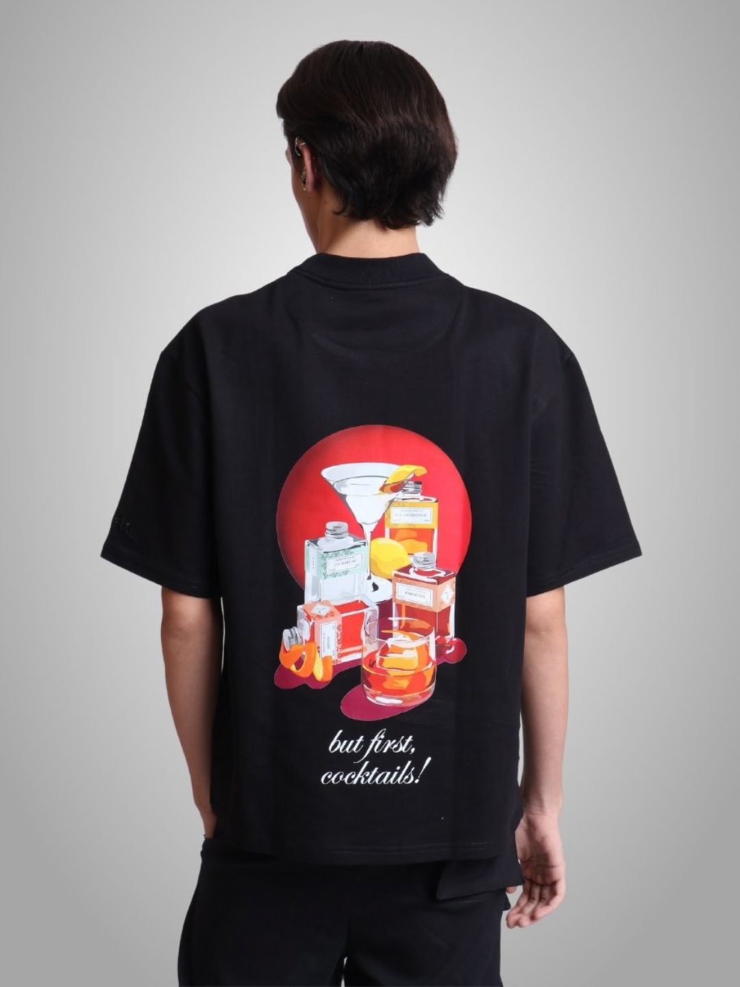 

sorta.Unisex Korean Oversized Handcrafted T-shirt, Black