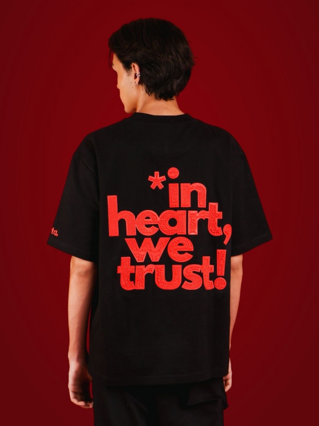 

sorta. Unisex Korean Oversized Handcrafted T-shirt, Black