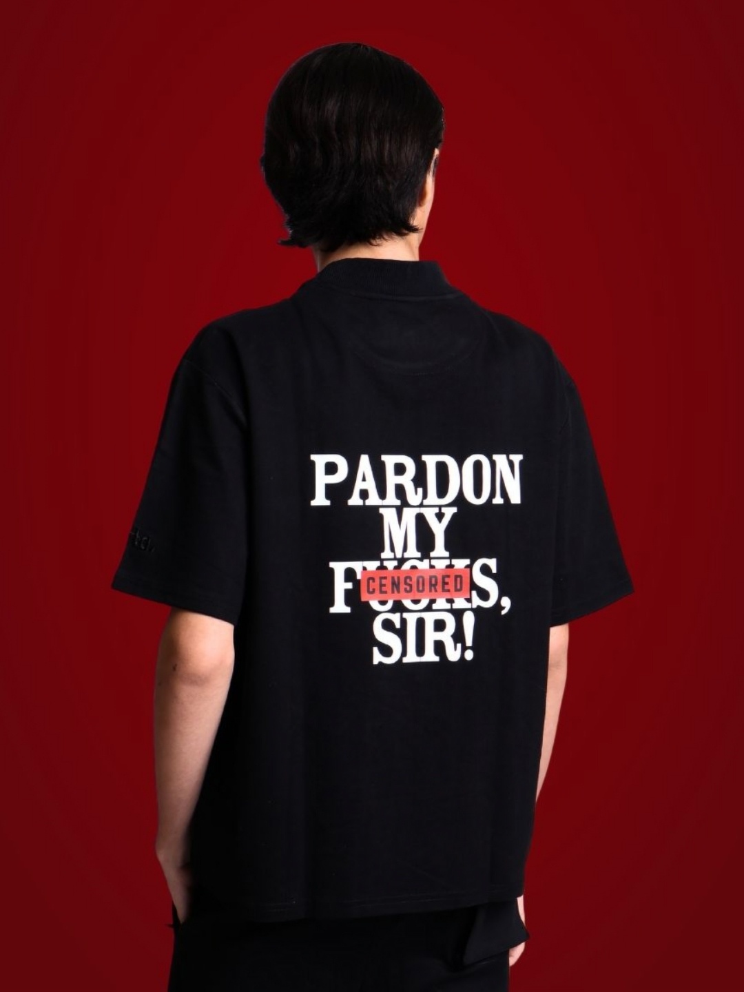 

sorta. Unisex Typography Colourblocked Hooded Applique T-shirt, Black