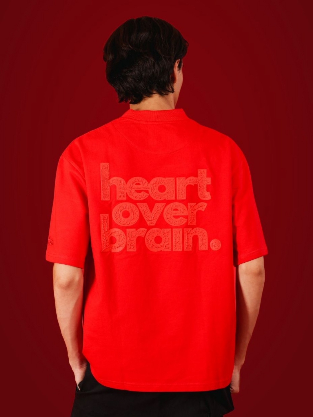 

sorta. Unisex Korean Oversized Handcrafted T-shirt, Red