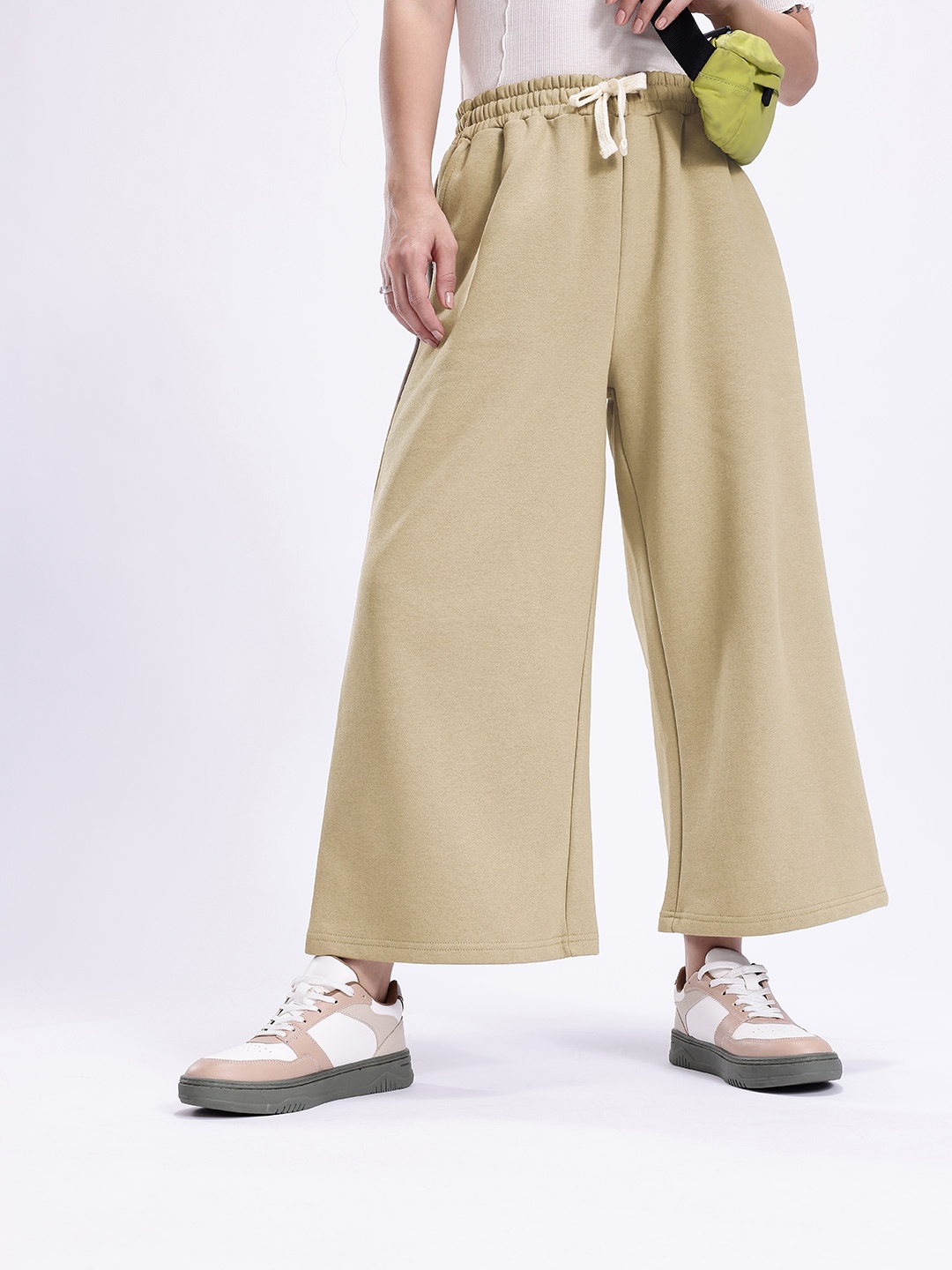 

Kook N Keech Women Flared Track Pants, Khaki