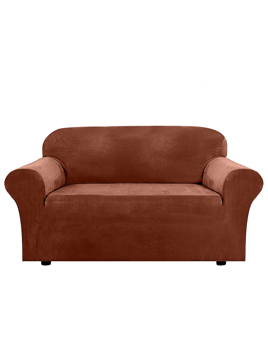 

Cortina Brown Two Seater Velvet Sofa Cover With Arms