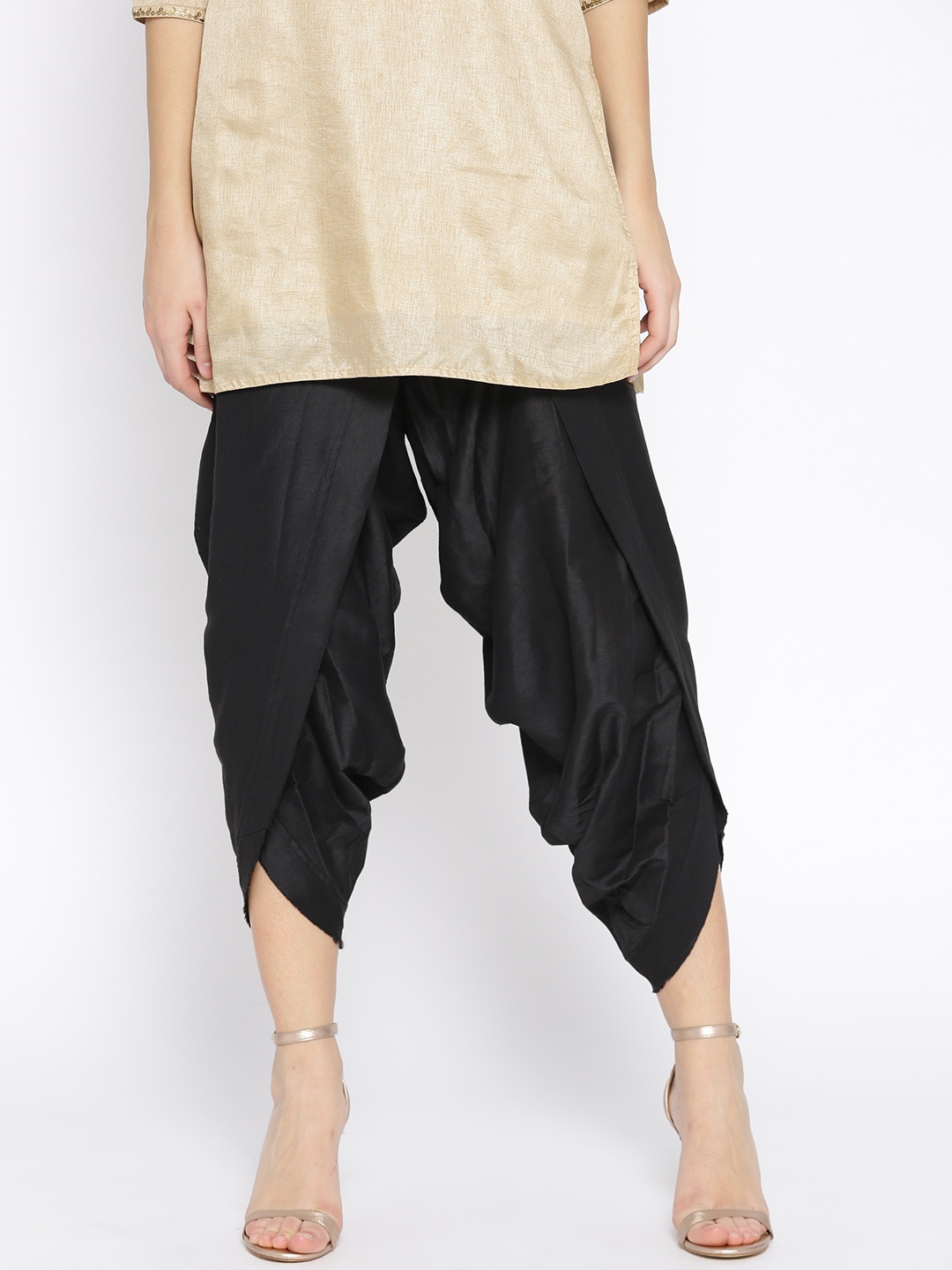 

Biba Women Black Solid Dhoti Pants