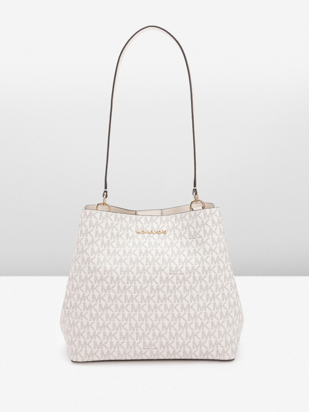 

Michael Kors Brand Logo Print Structured Shoulder Bag, Off white