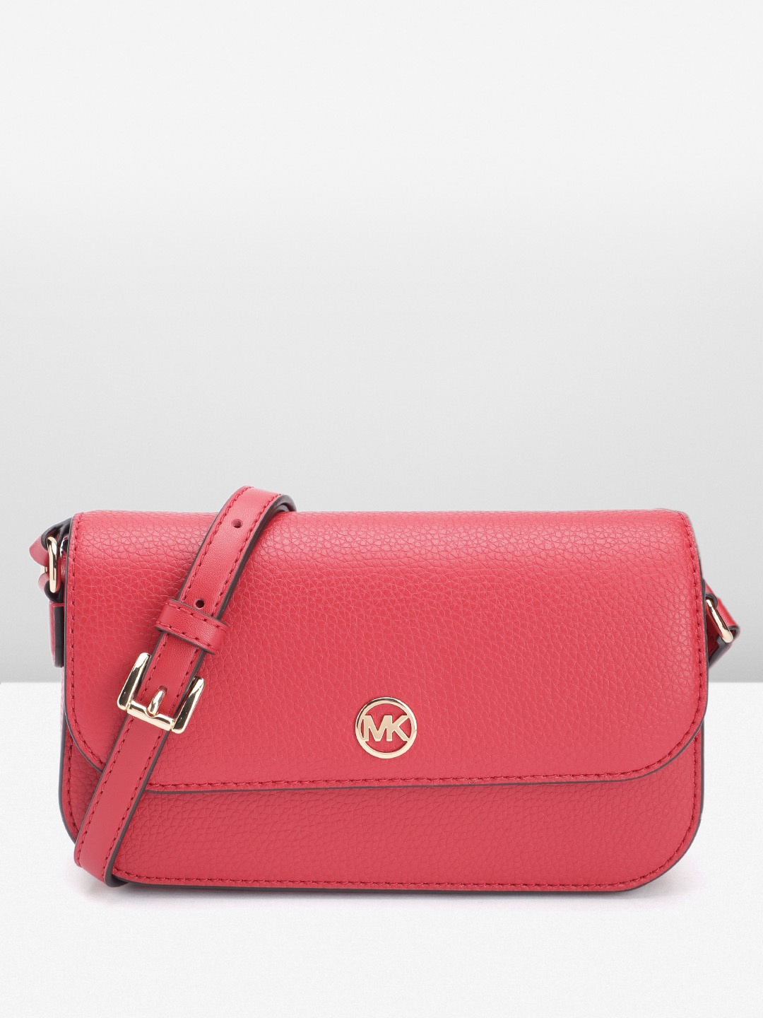 

Michael Kors Textured Leather Crossbody Sling Bag, Red