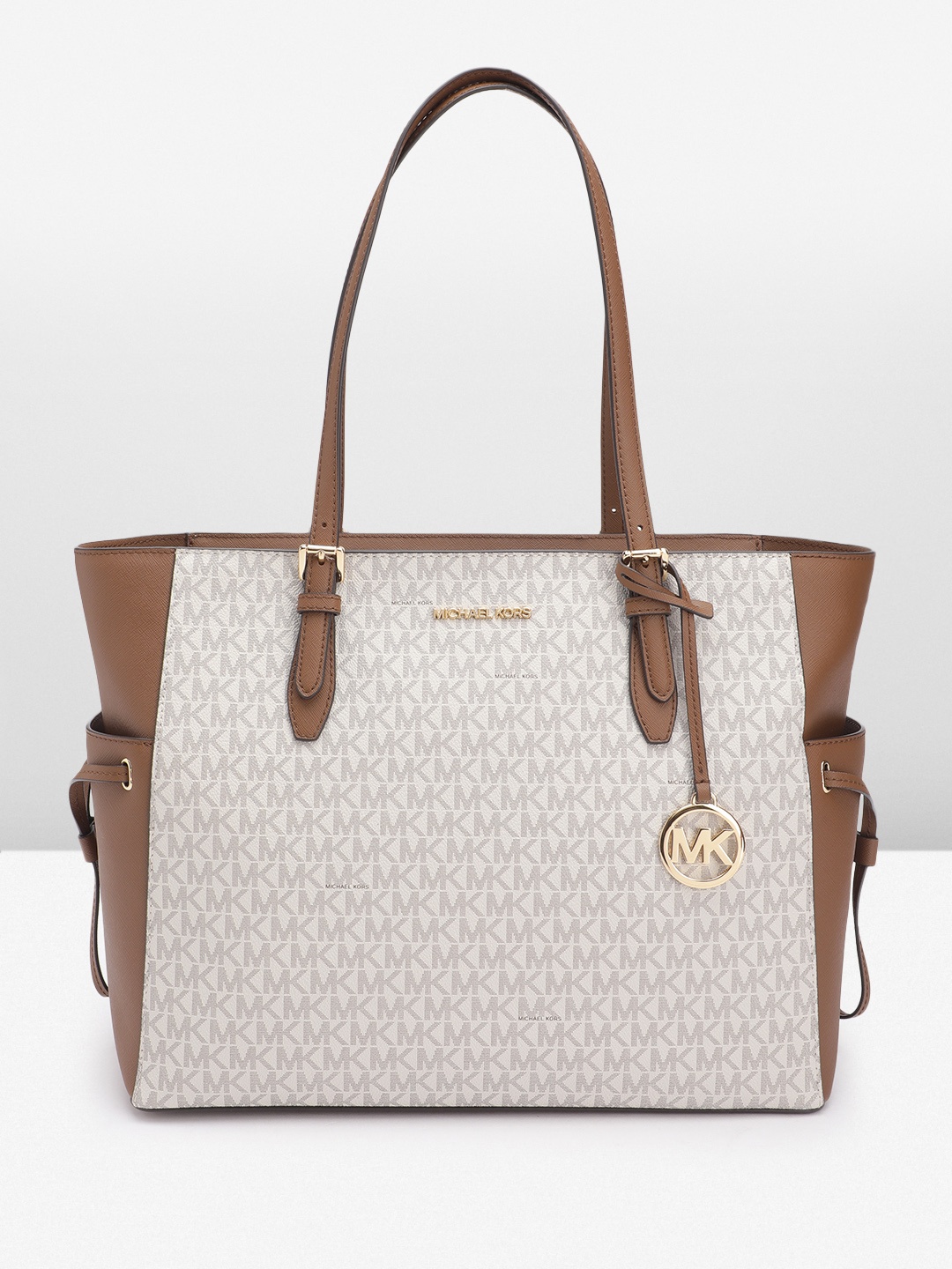 

Michael Kors Brand Logo Print Structured Shoulder Bag, Off white