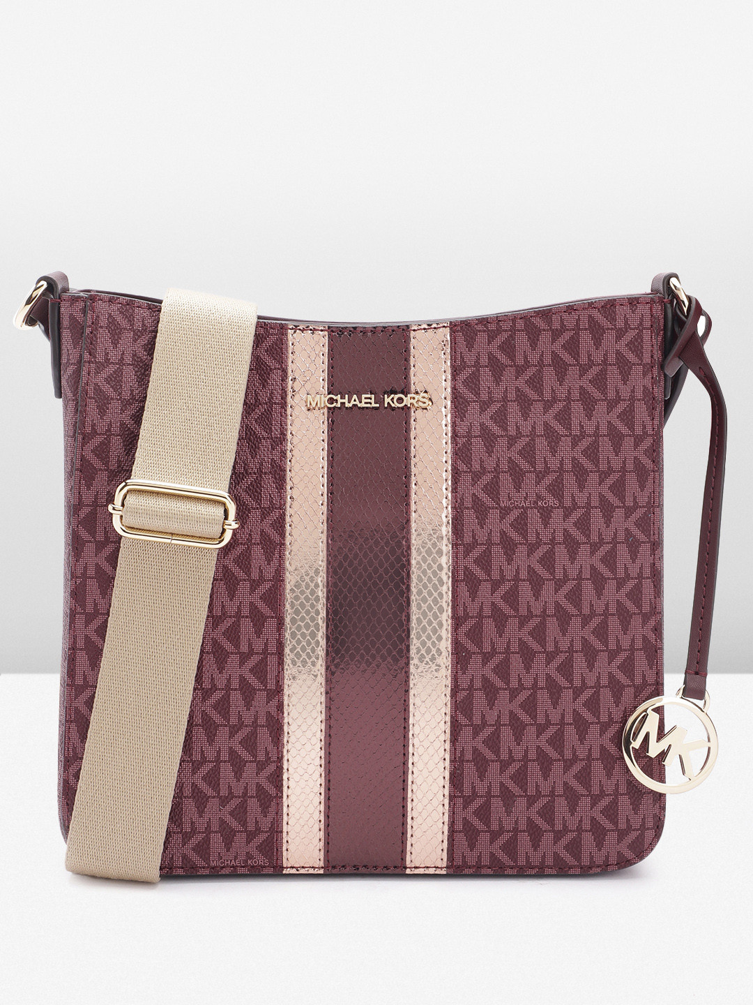 

Michael Kors Brand Logo Print Crossbody Bag, Burgundy