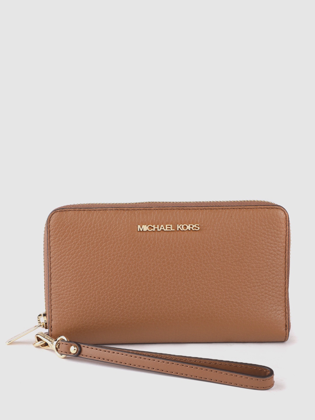 

Michael Kors Women Leather Smartphone Zip Around Wallet, Brown