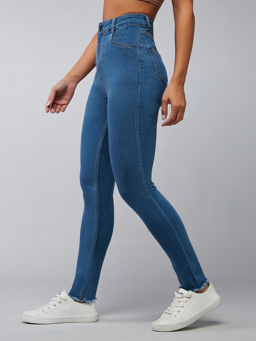 

DOLCE CRUDO Women Skinny Fit High-Rise Stretchable Jeans, Blue