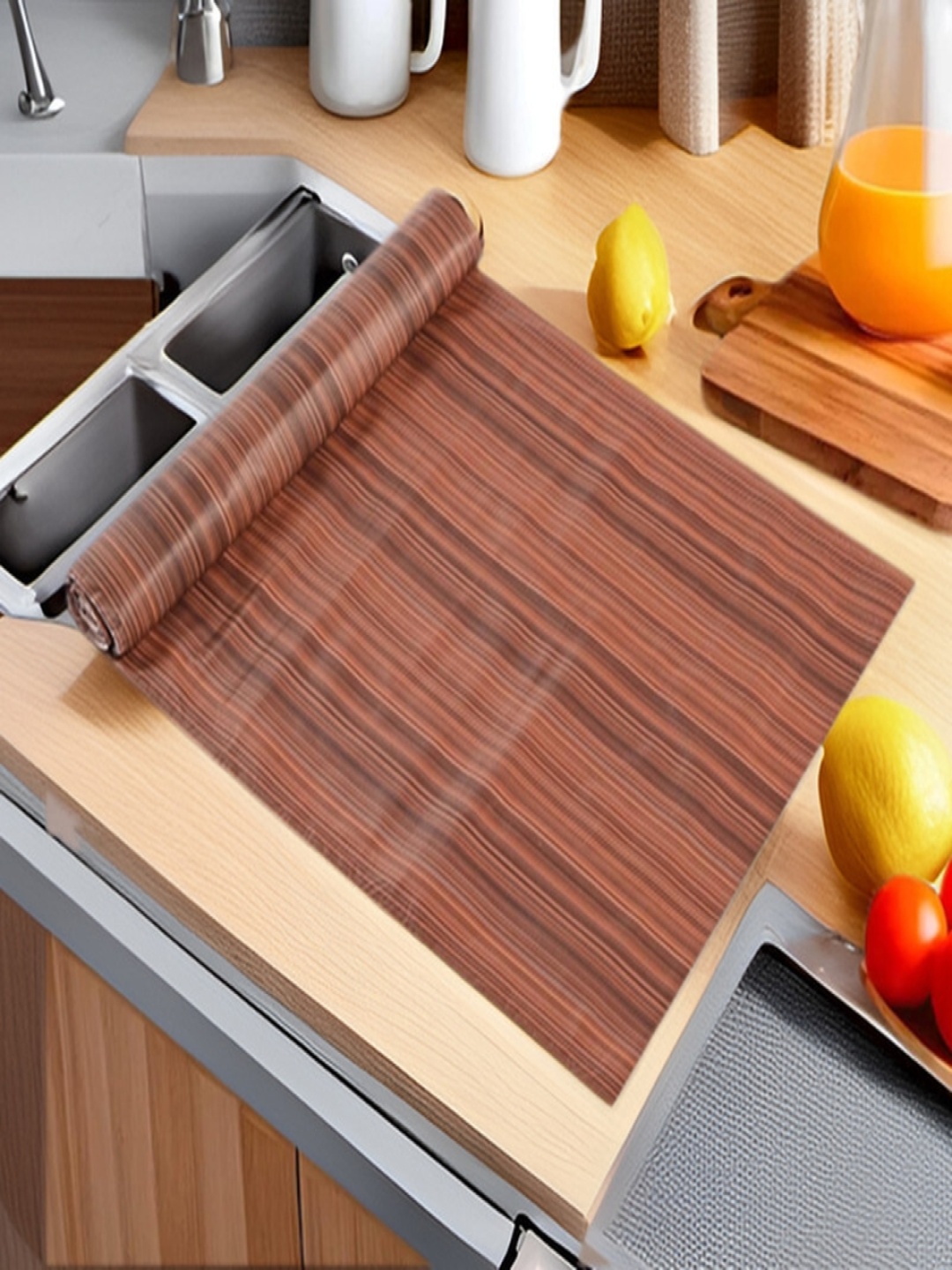 

REVEXO Brown Set of 1 Water Resistant Shelf Liner Organisers