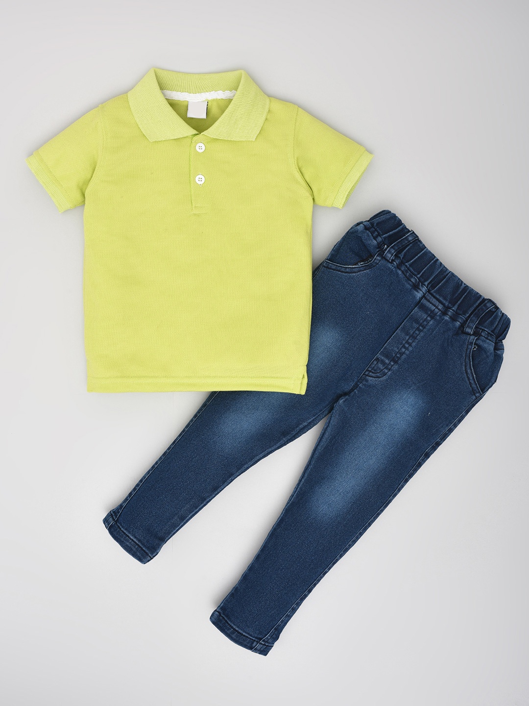 

BAESD Boys Polo Collar T-Shirt With Trouser, Fluorescent green