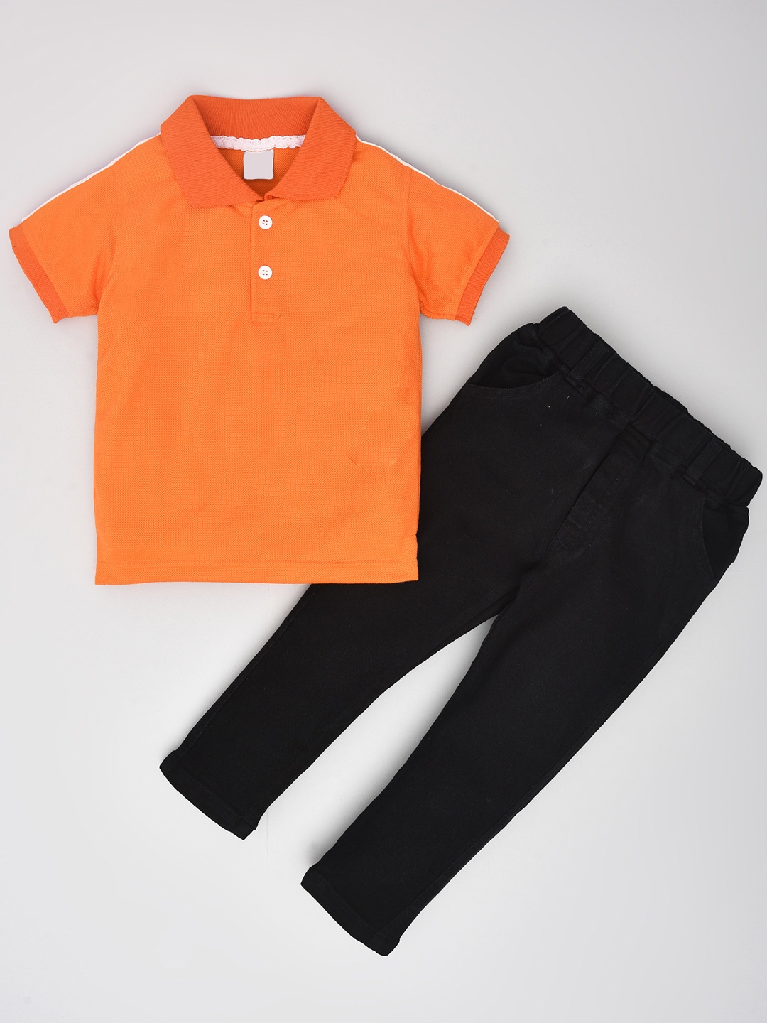 

BAESD Boys Polo Collar T-Shirt With Trouser, Orange