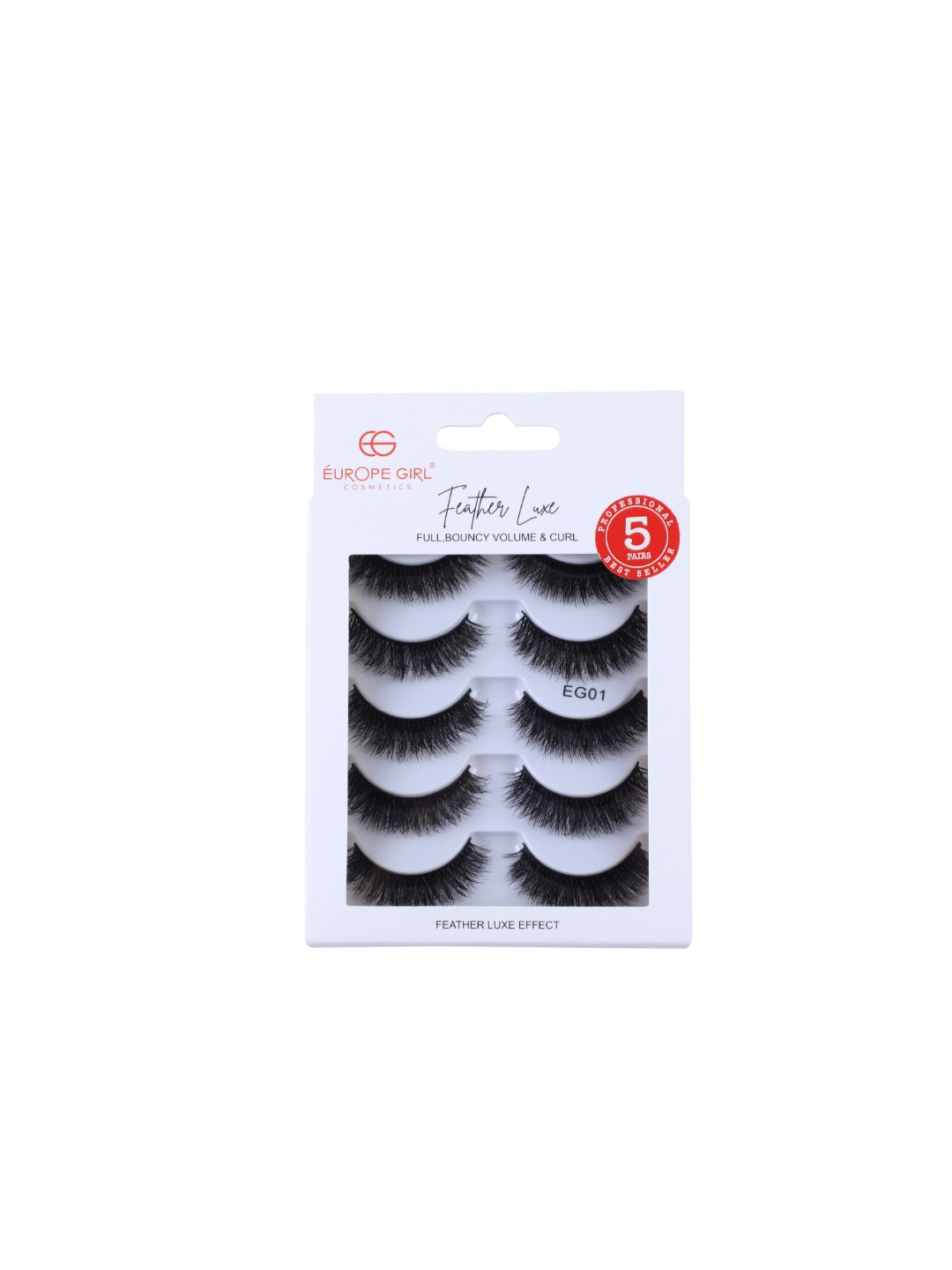 

EUROPE GIRL Set Of 5 Feather Luxe Eyelashes- EG01, Black