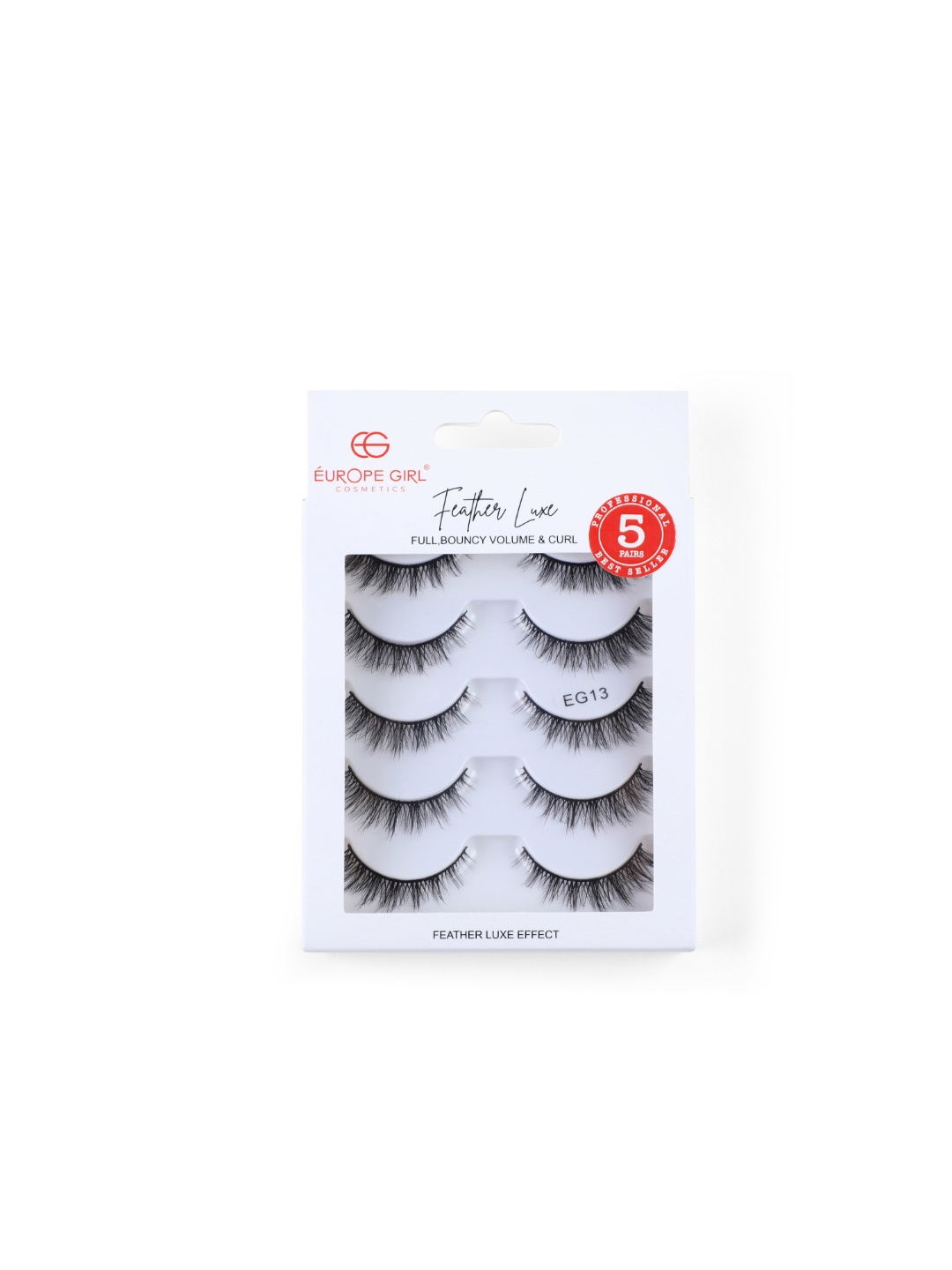 

EUROPE GIRL Feather Luxe Eyelashes - 5 Pairs - EG13, Black