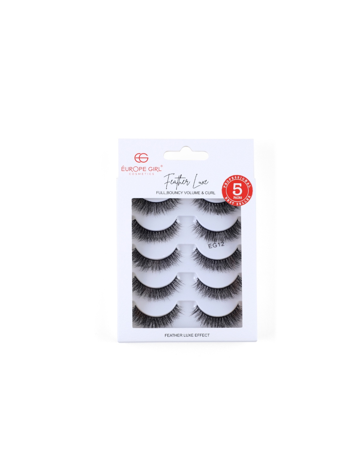

EUROPE GIRL Feather Luxe Eyelashes - 5 Pairs - EG12, Black