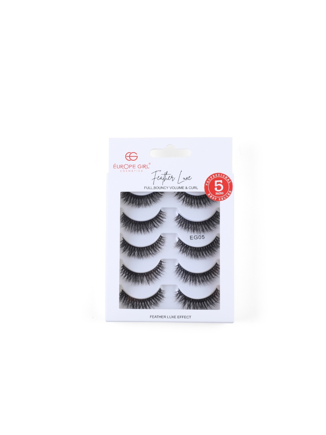 

EUROPE GIRL Feather Luxe Eyelashes - 5 Pairs - EG05, Black