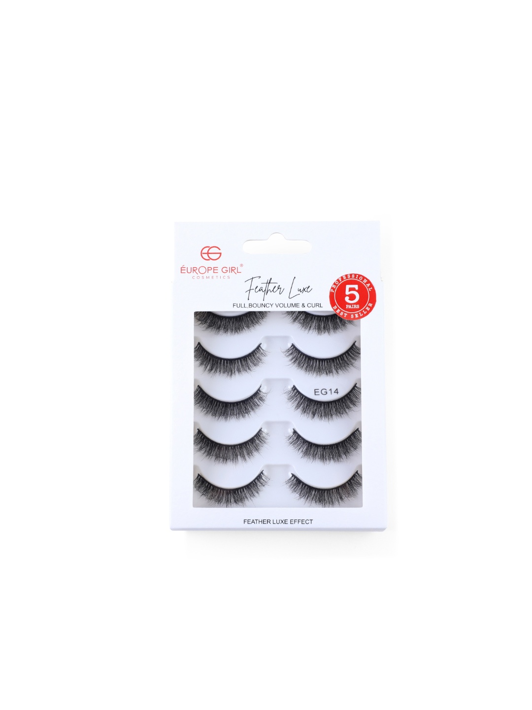 

EUROPE GIRL Set Of 5 Feather Luxe Eyelashes- EG14, Black