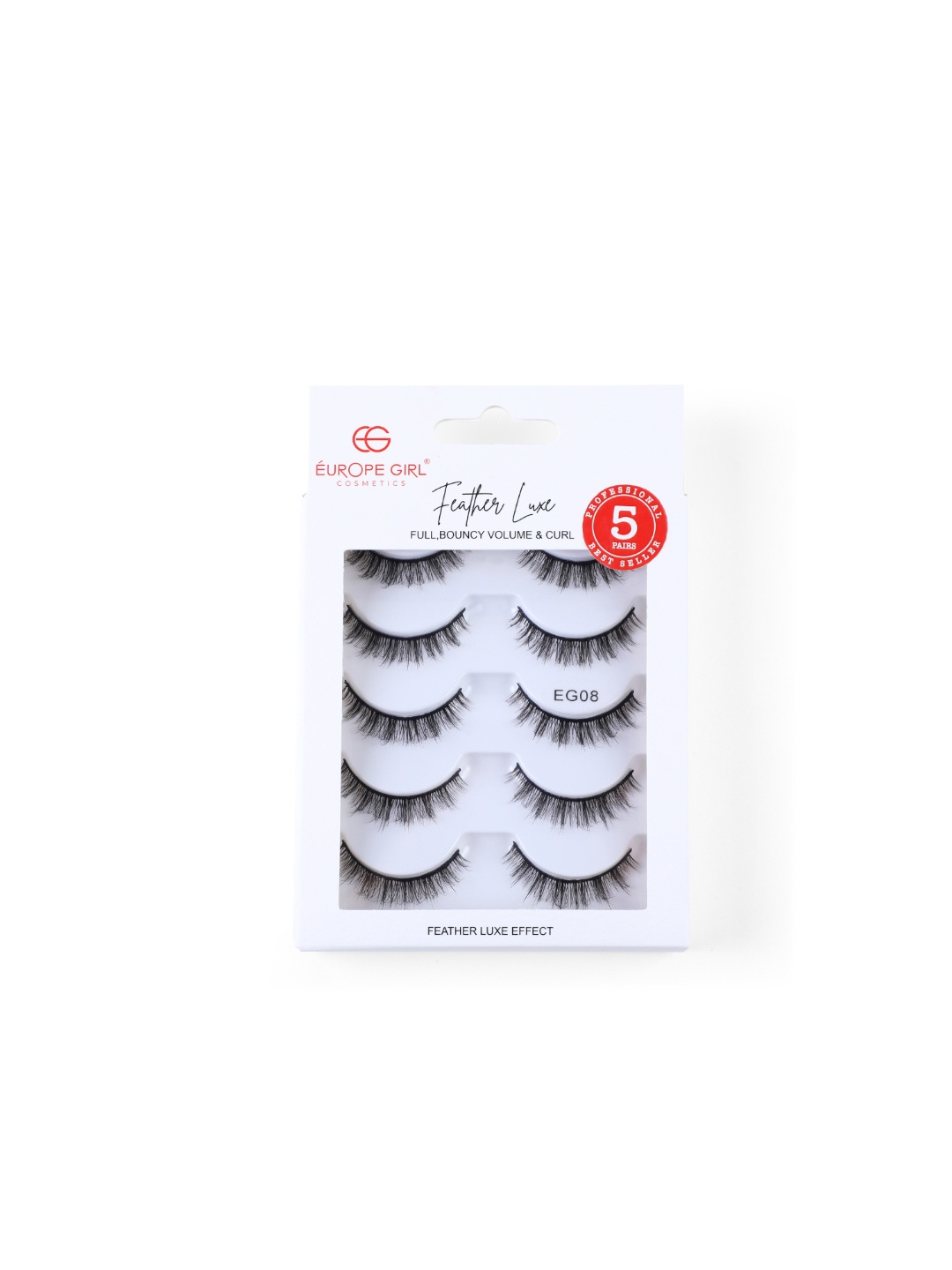 

EUROPE GIRL Set Of 5 Feather Luxe Eyelashes- EG08, Black