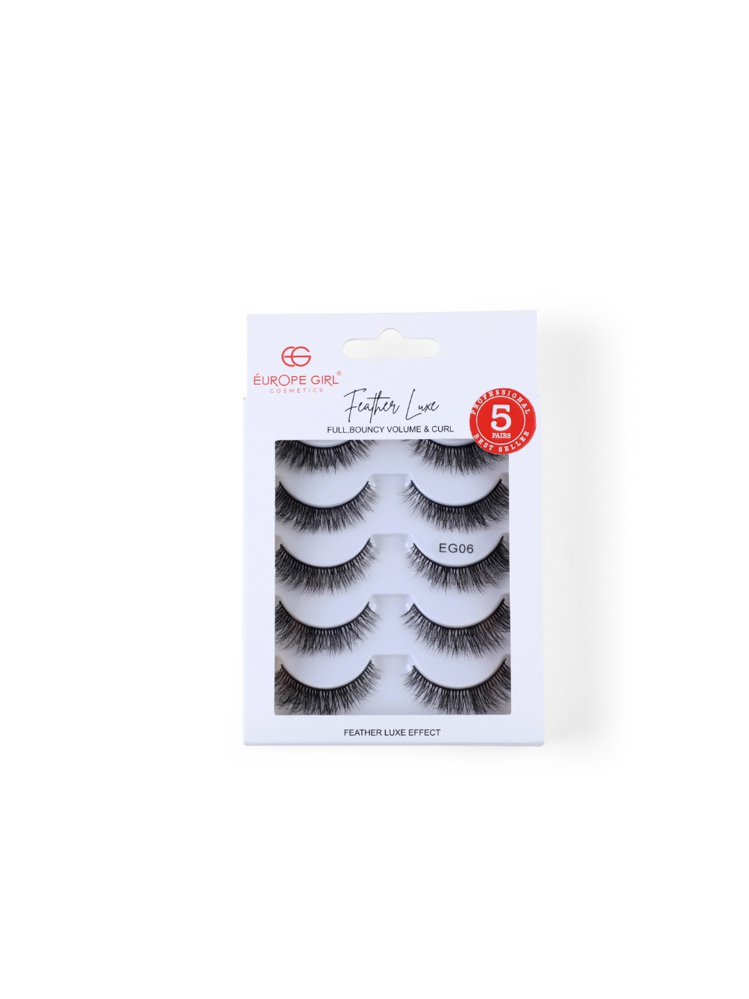 

EUROPE GIRL Set Of 5 Feather Luxe Eyelashes- EG06, Black