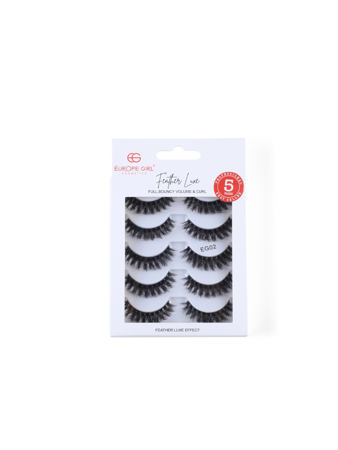 

EUROPE GIRL Feather Luxe Eyelashes - 5 Pairs - EG02, Black
